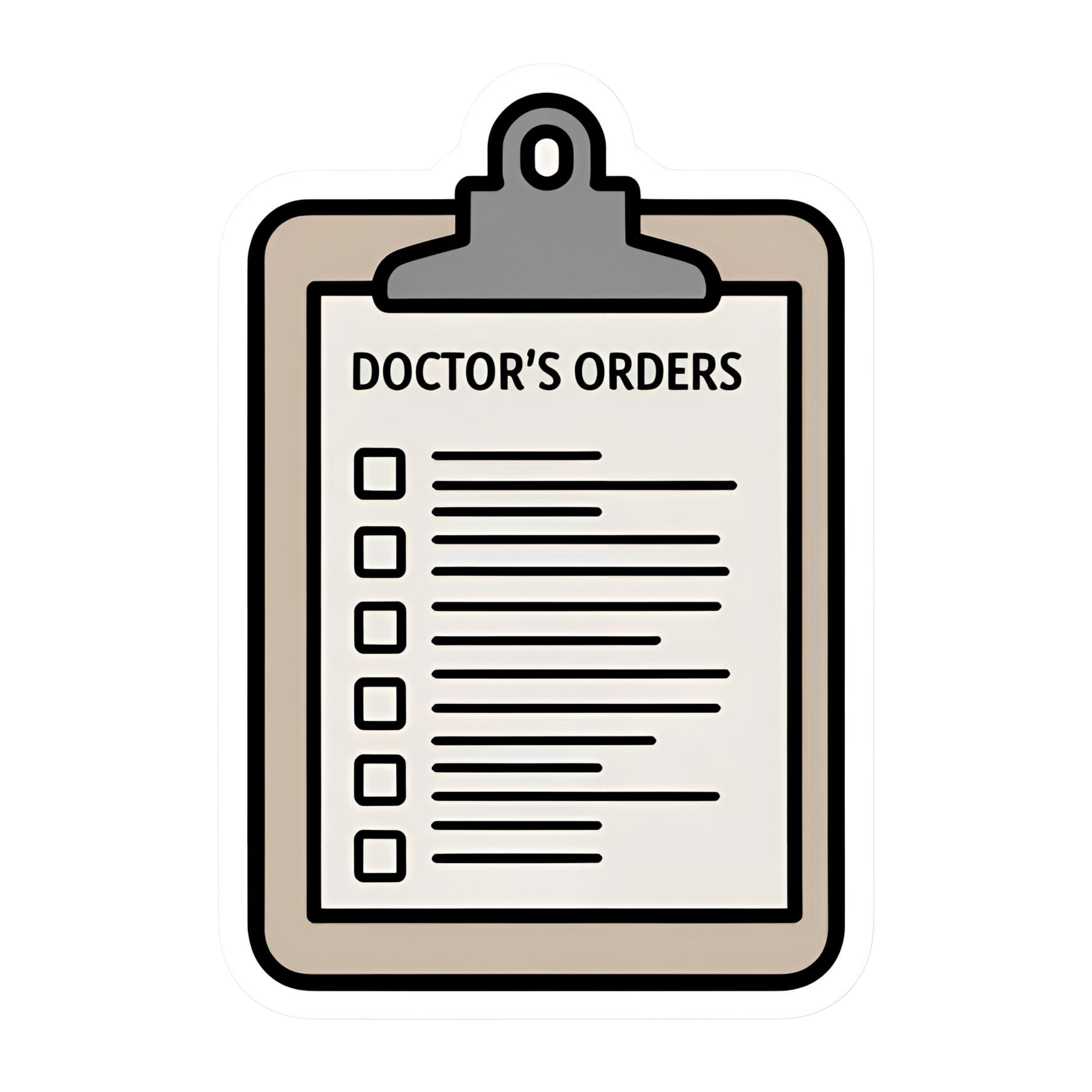 Doctor's Orders - Aesthetic Vinyl Sticker – Waterproof Quote Decal Sticker for Laptop, Water Bottle,