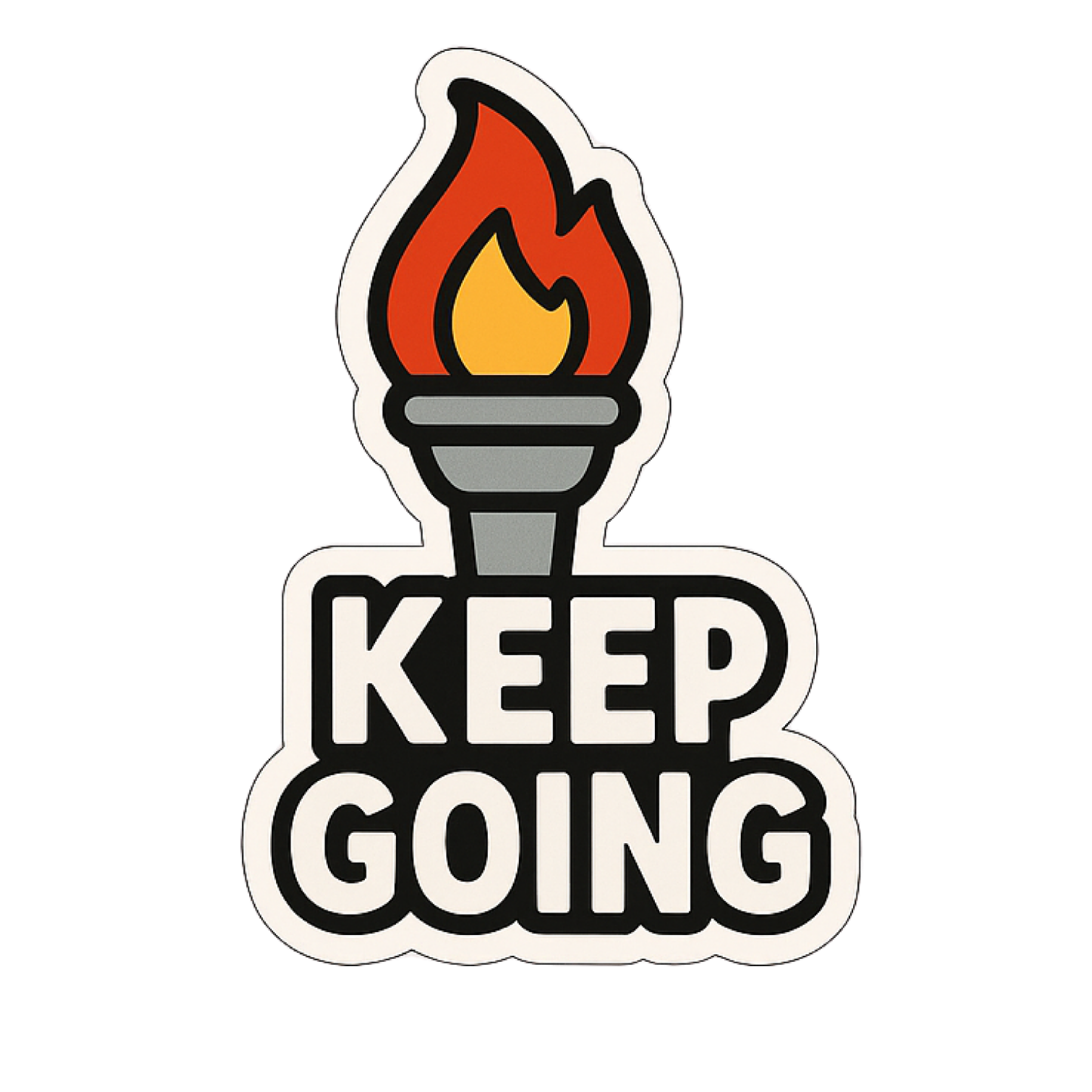 Keep Going - Aesthetic Vinyl Sticker – Waterproof Quote Decal Sticker for Laptop, Water Bottle, Car,