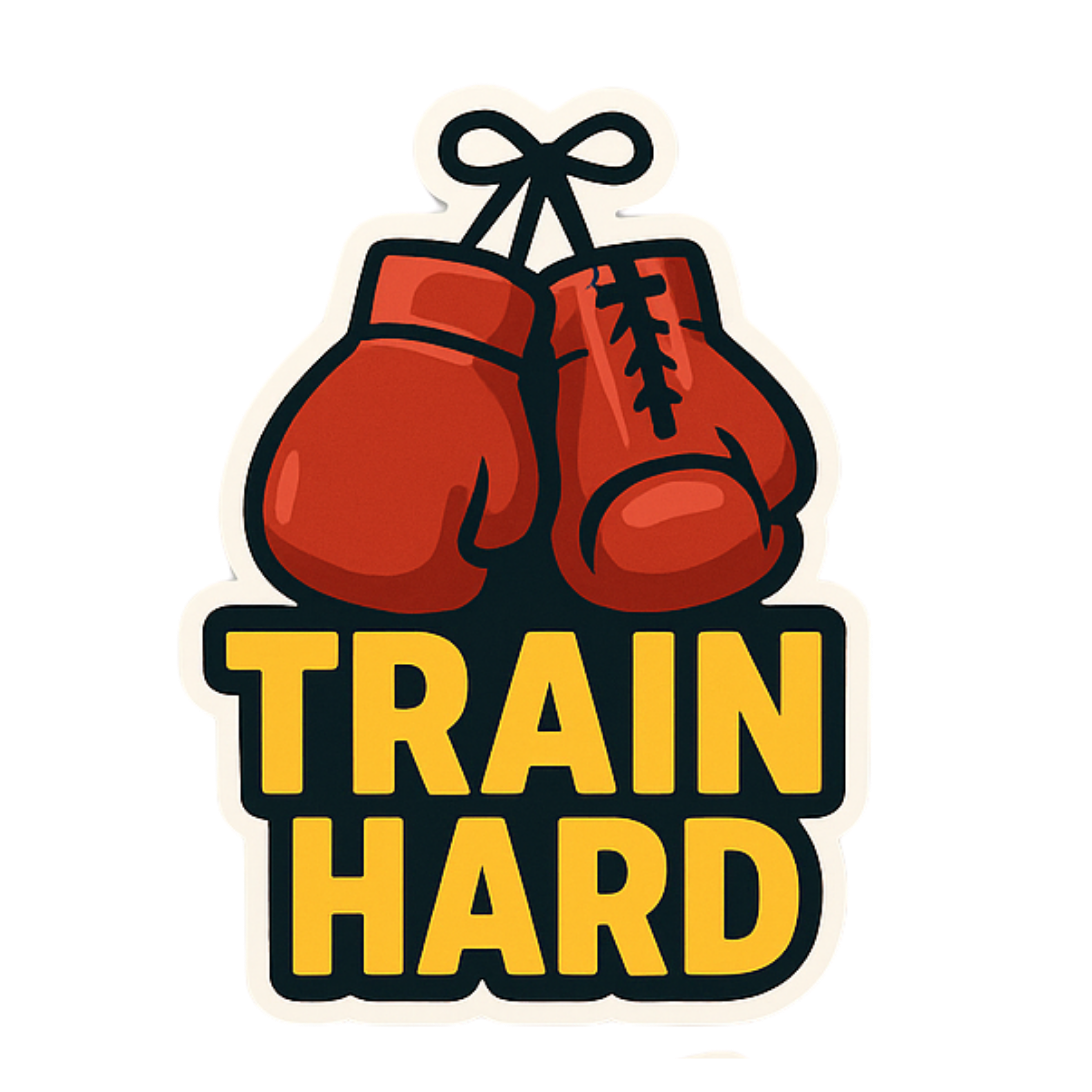 Train Hard - Aesthetic Vinyl Sticker – Waterproof Quote Decal Sticker for Laptop, Water Bottle, Car,