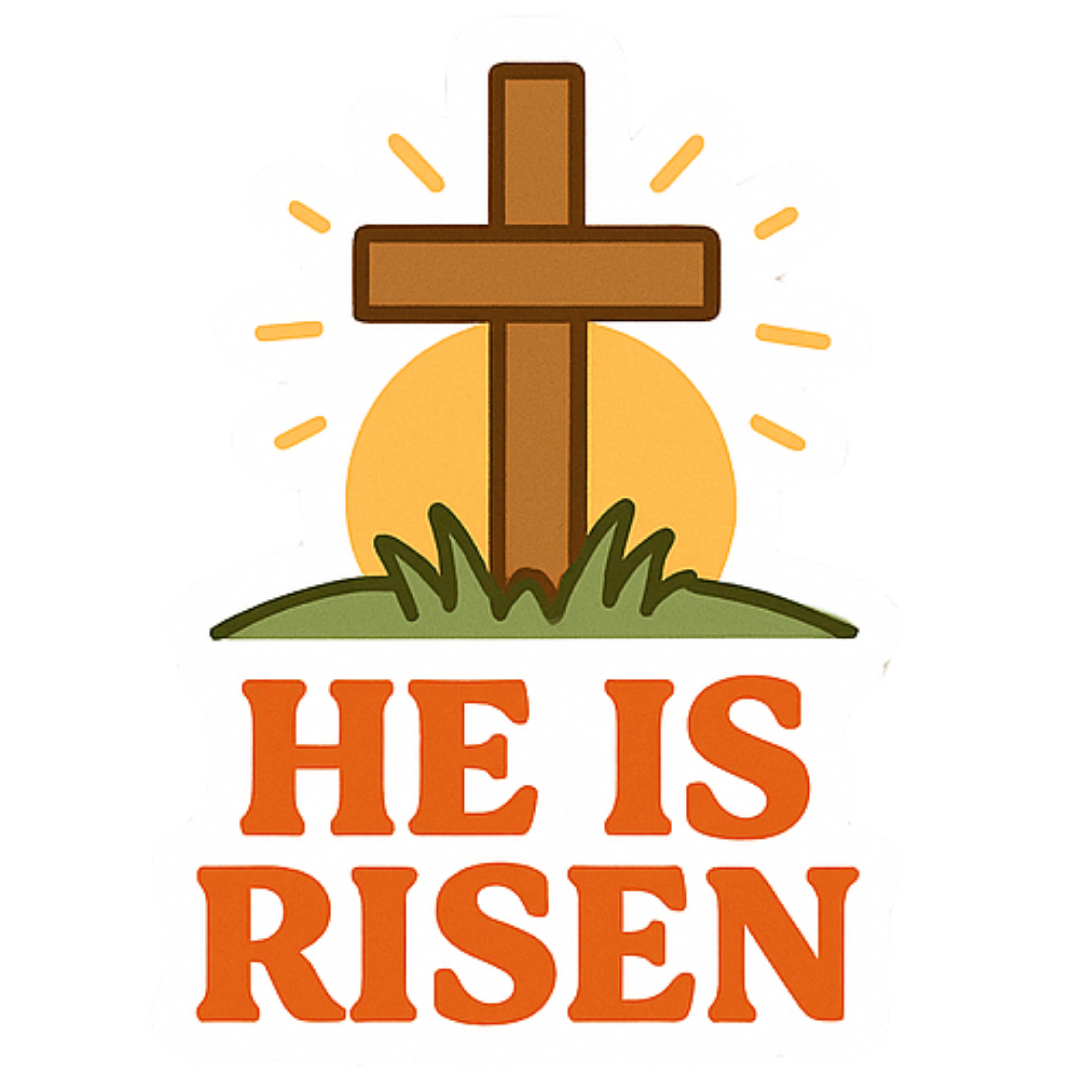 He Is Risen - Aesthetic Vinyl Sticker – Waterproof Quote Decal Sticker for Laptop, Water Bottle, Car