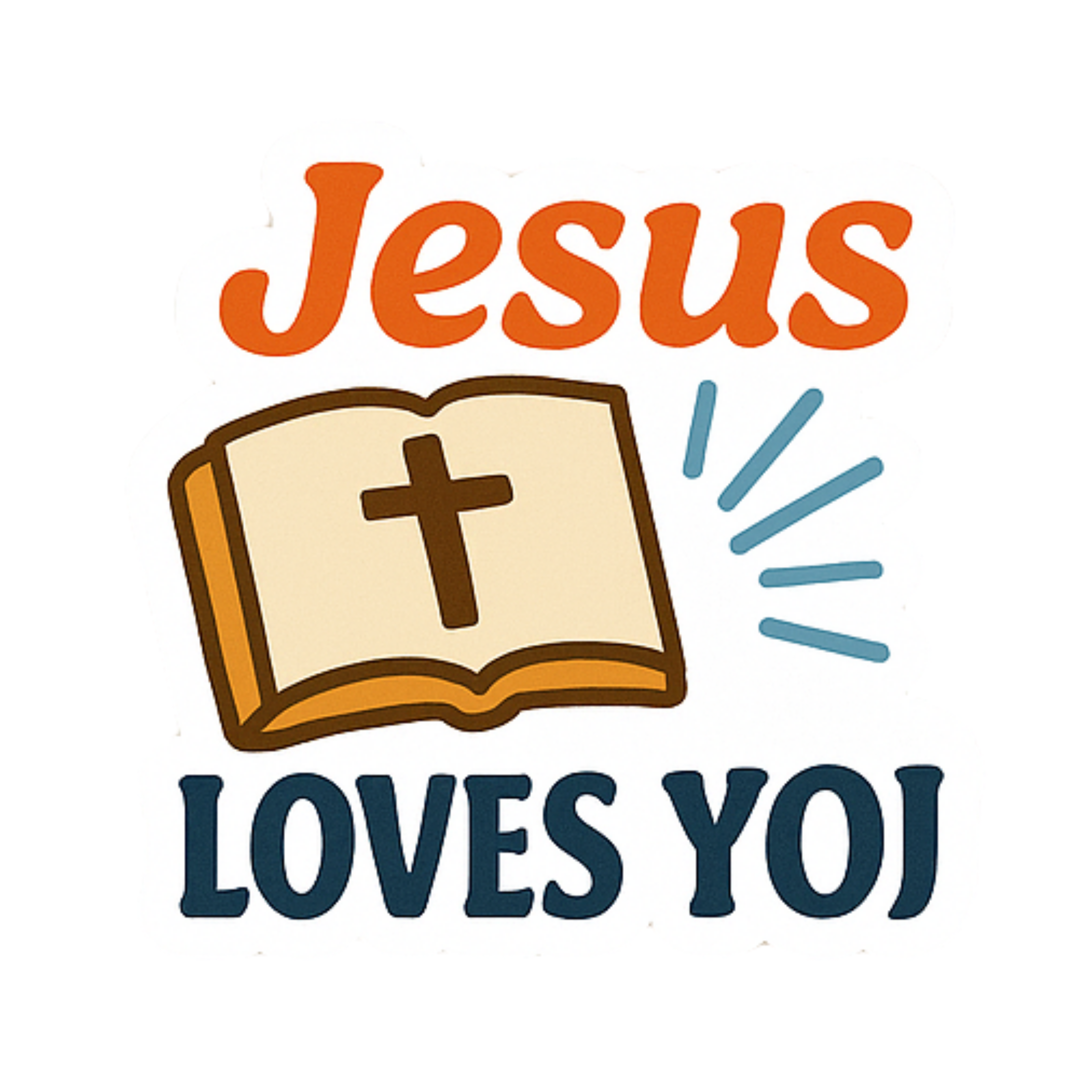 Jesus Loves You - Aesthetic Vinyl Sticker – Waterproof Quote Decal Sticker for Laptop, Water Bottle,