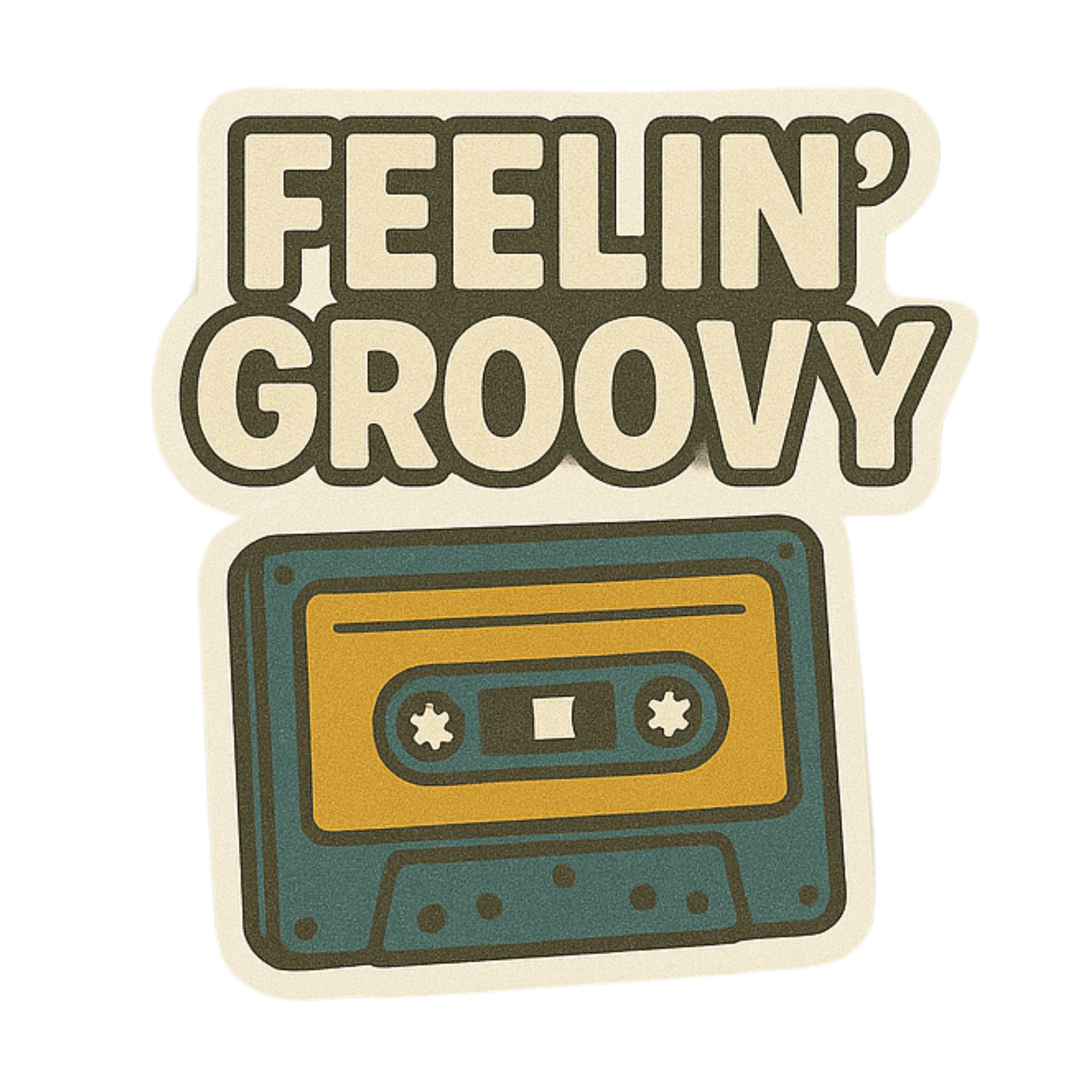 Feelin Groovy.. - Aesthetic Vinyl Sticker – Waterproof Quote Decal Sticker for Laptop, Water Bottle,