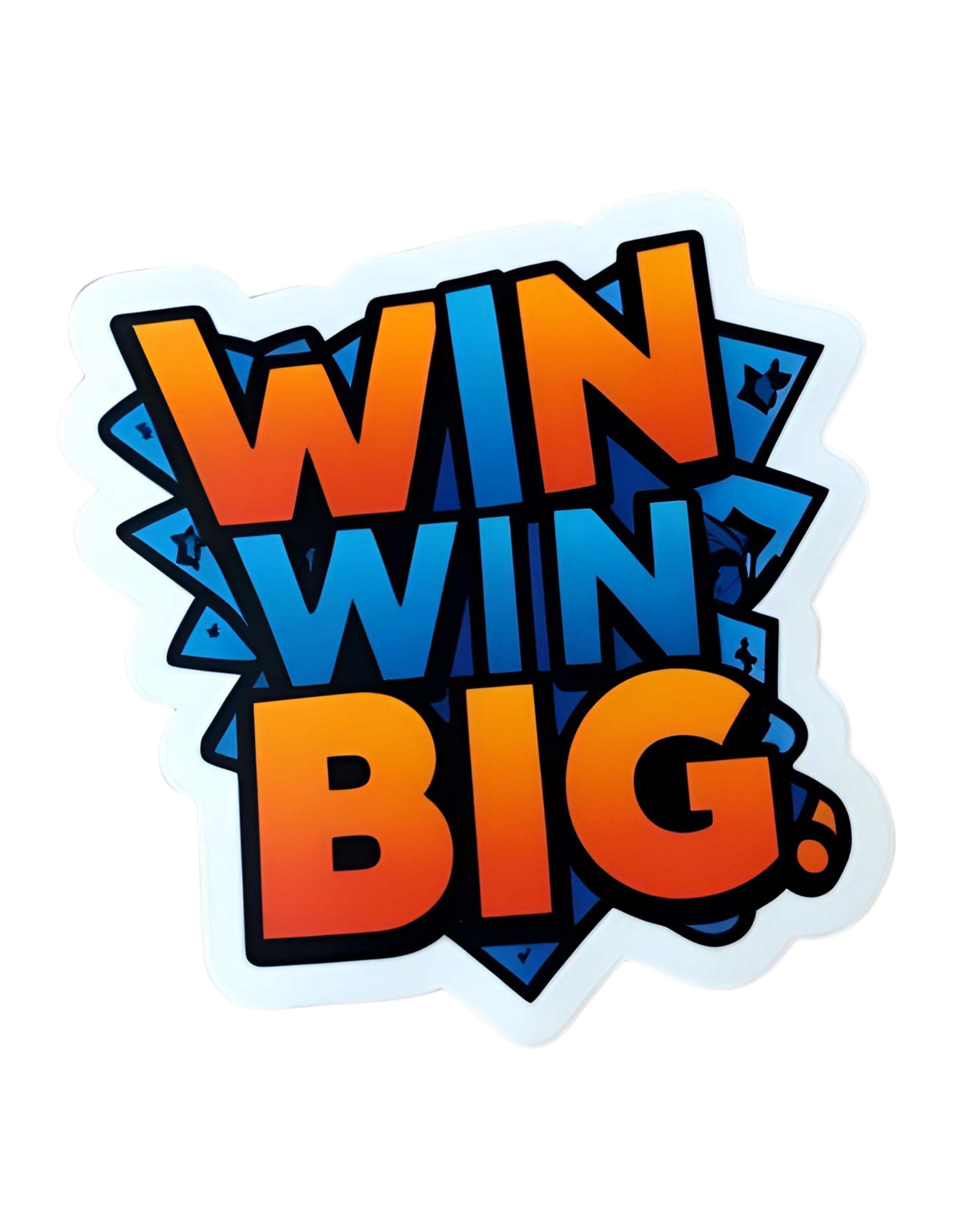 Win Win Big - Aesthetic Vinyl Sticker – Waterproof Quote Decal Sticker for Laptop, Water Bottle, Car