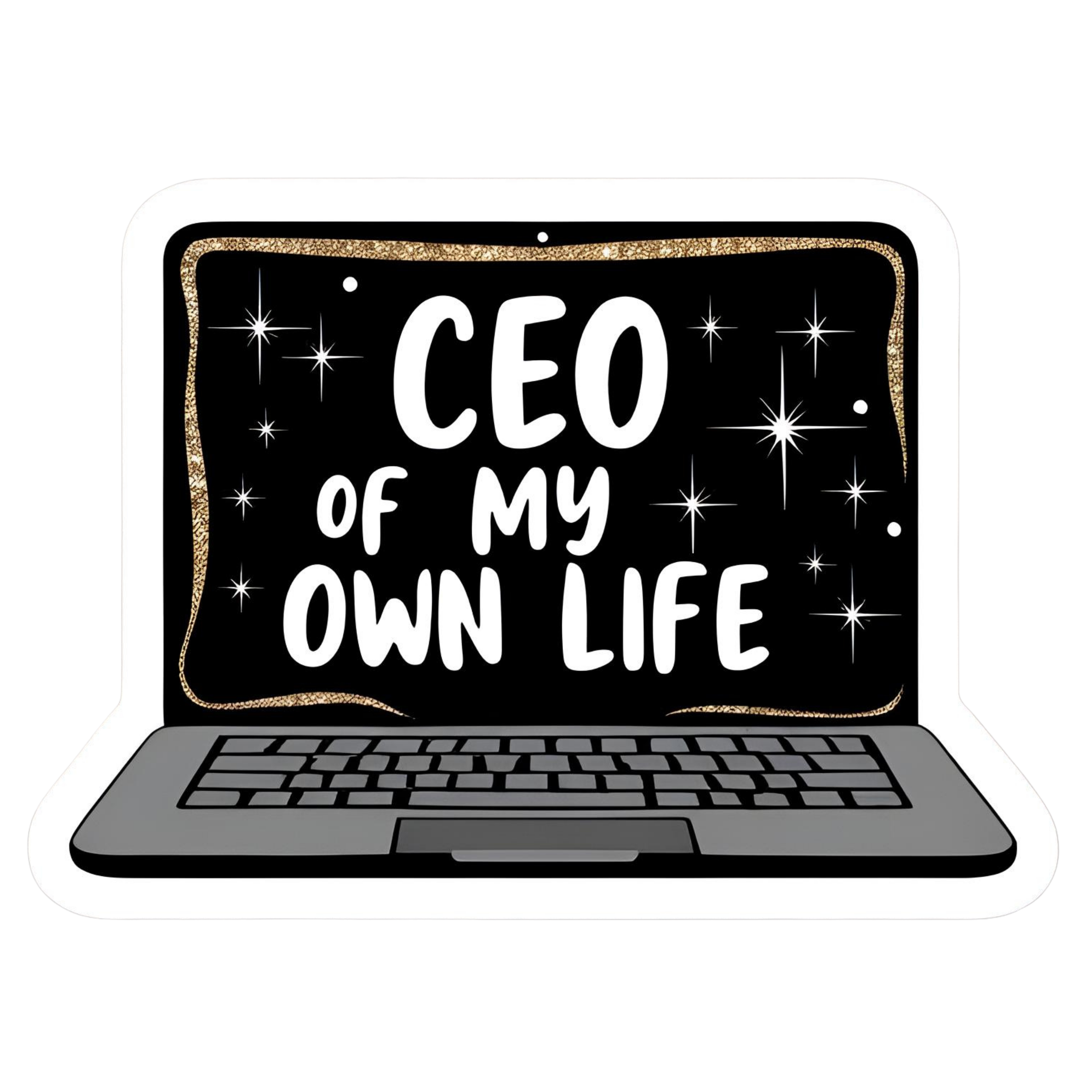 CEO Of My Own Life - Aesthetic Vinyl Sticker – Waterproof Quote Decal Sticker for Laptop, Water Bott