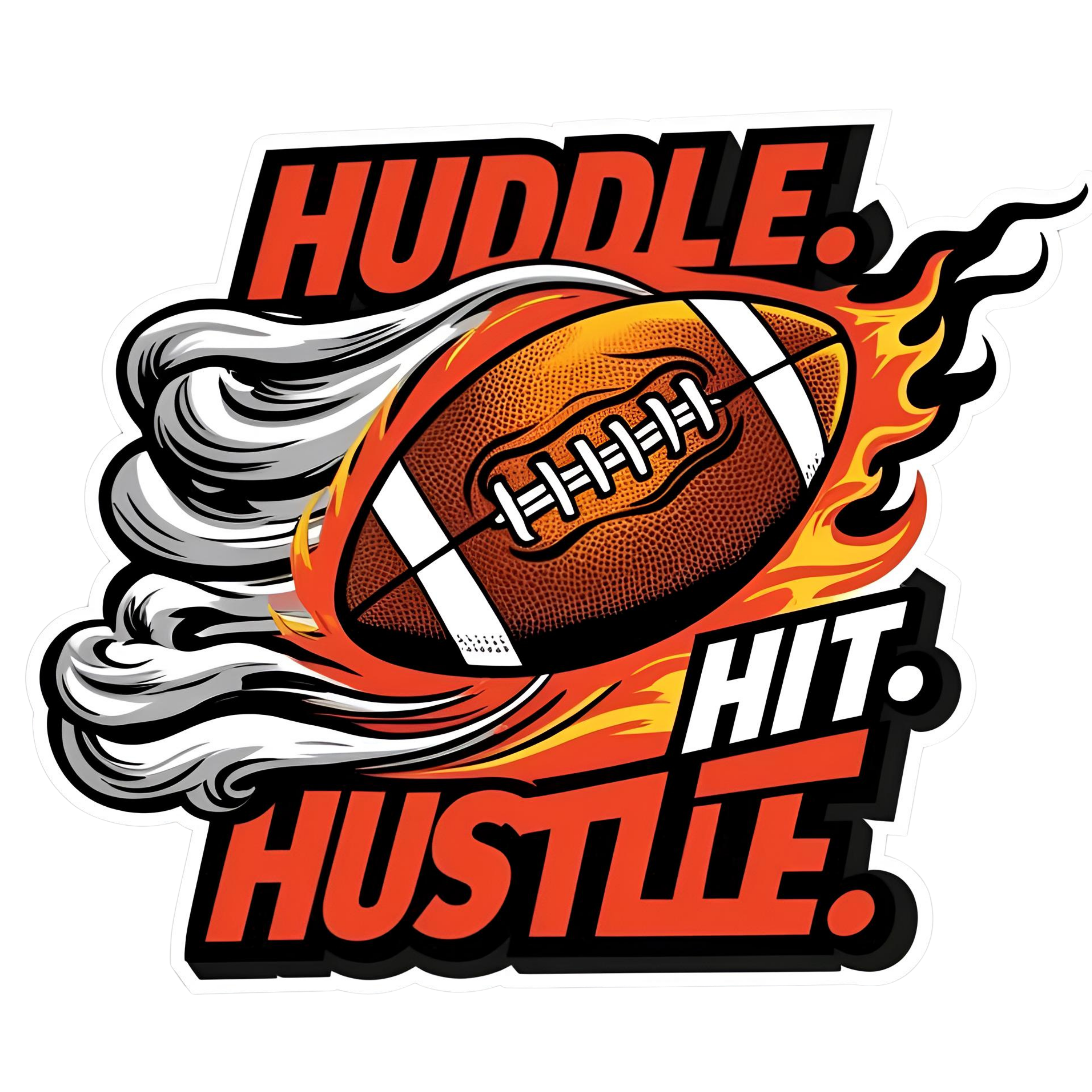 Huddle . Hit . Hustle - Aesthetic Vinyl Sticker – Waterproof Quote Decal Sticker for Laptop, Water B