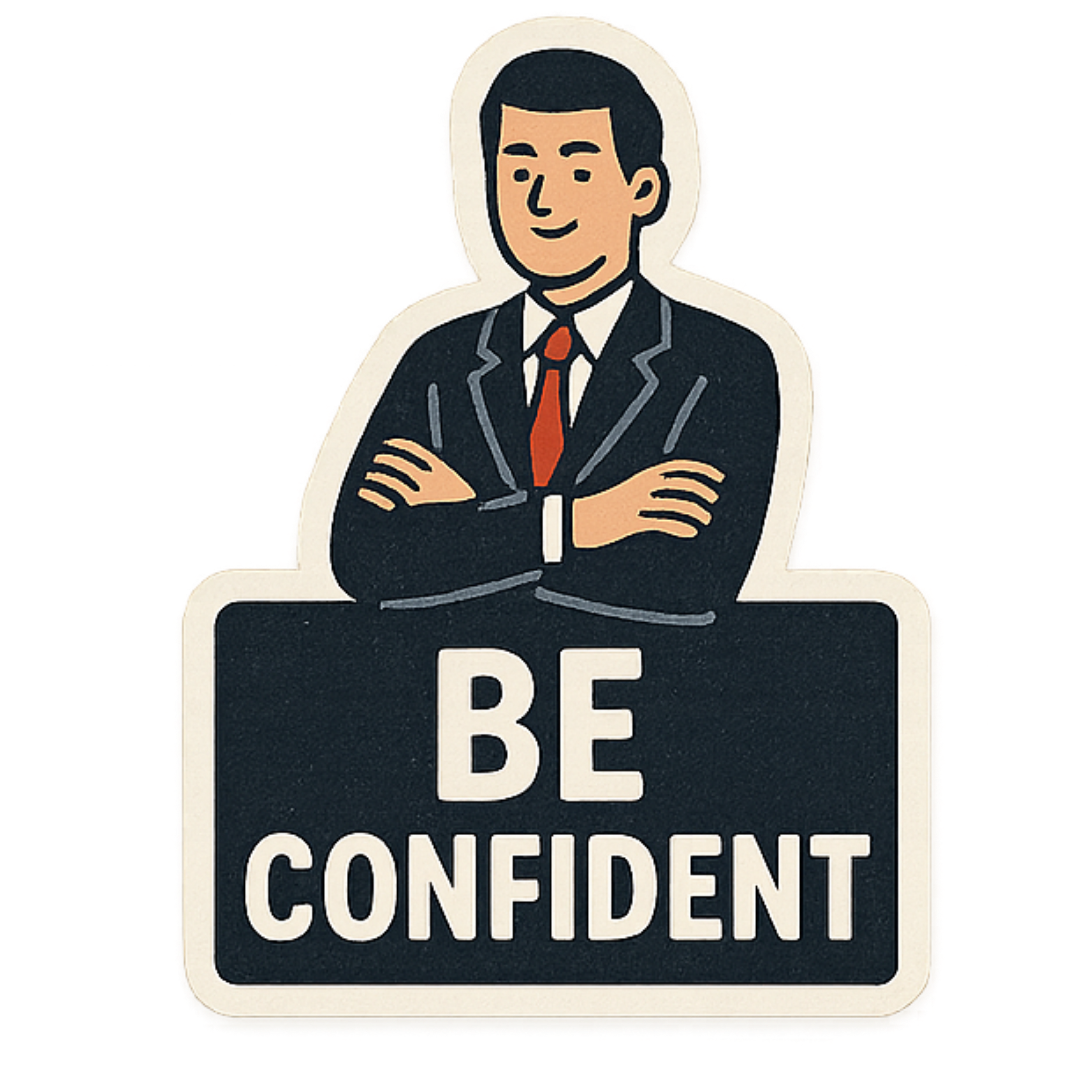 Be Confident - Aesthetic Vinyl Sticker – Waterproof Quote Decal Sticker for Laptop, Water Bottle, Ca