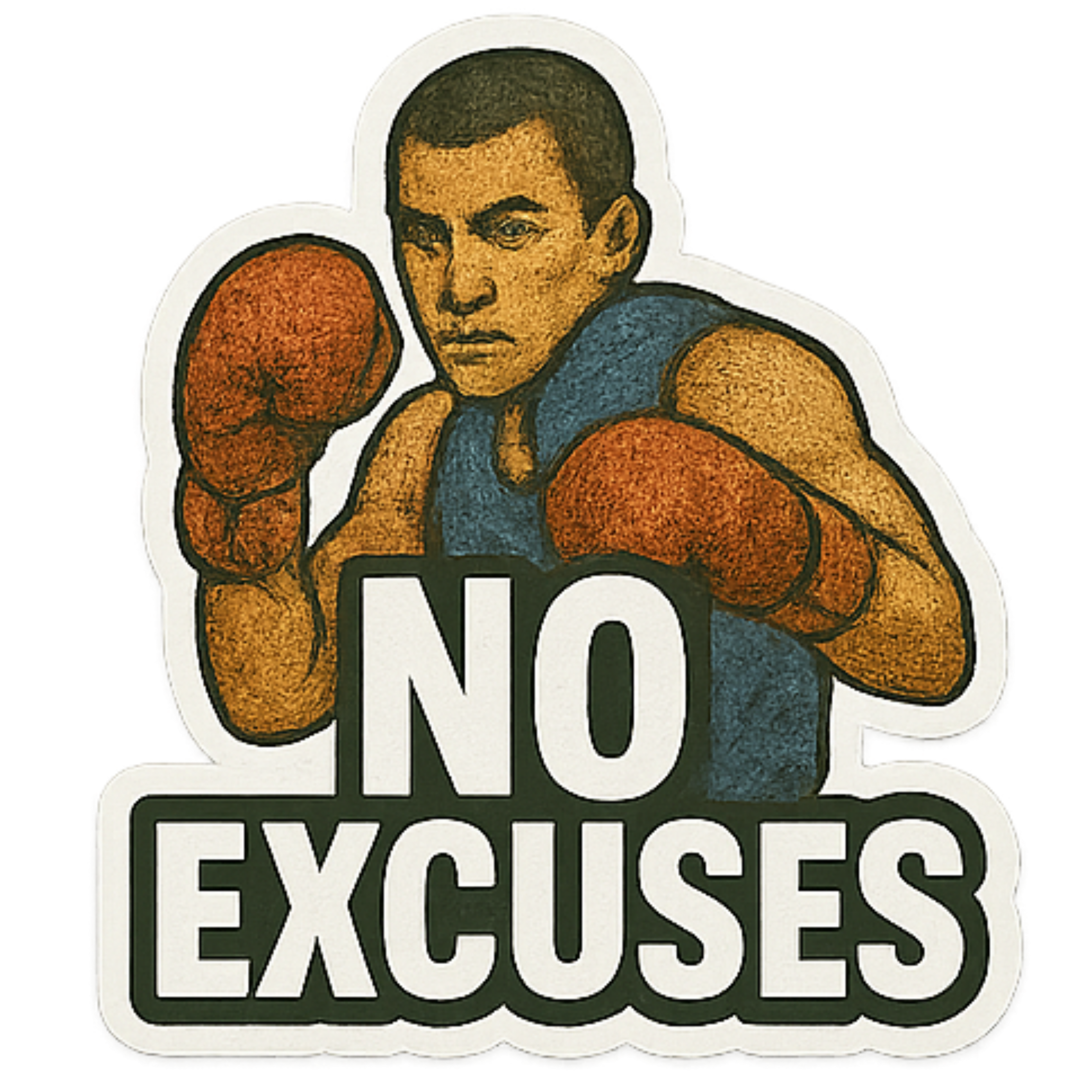 No Excuses - Aesthetic Vinyl Sticker – Waterproof Quote Decal Sticker for Laptop, Water Bottle, Car,