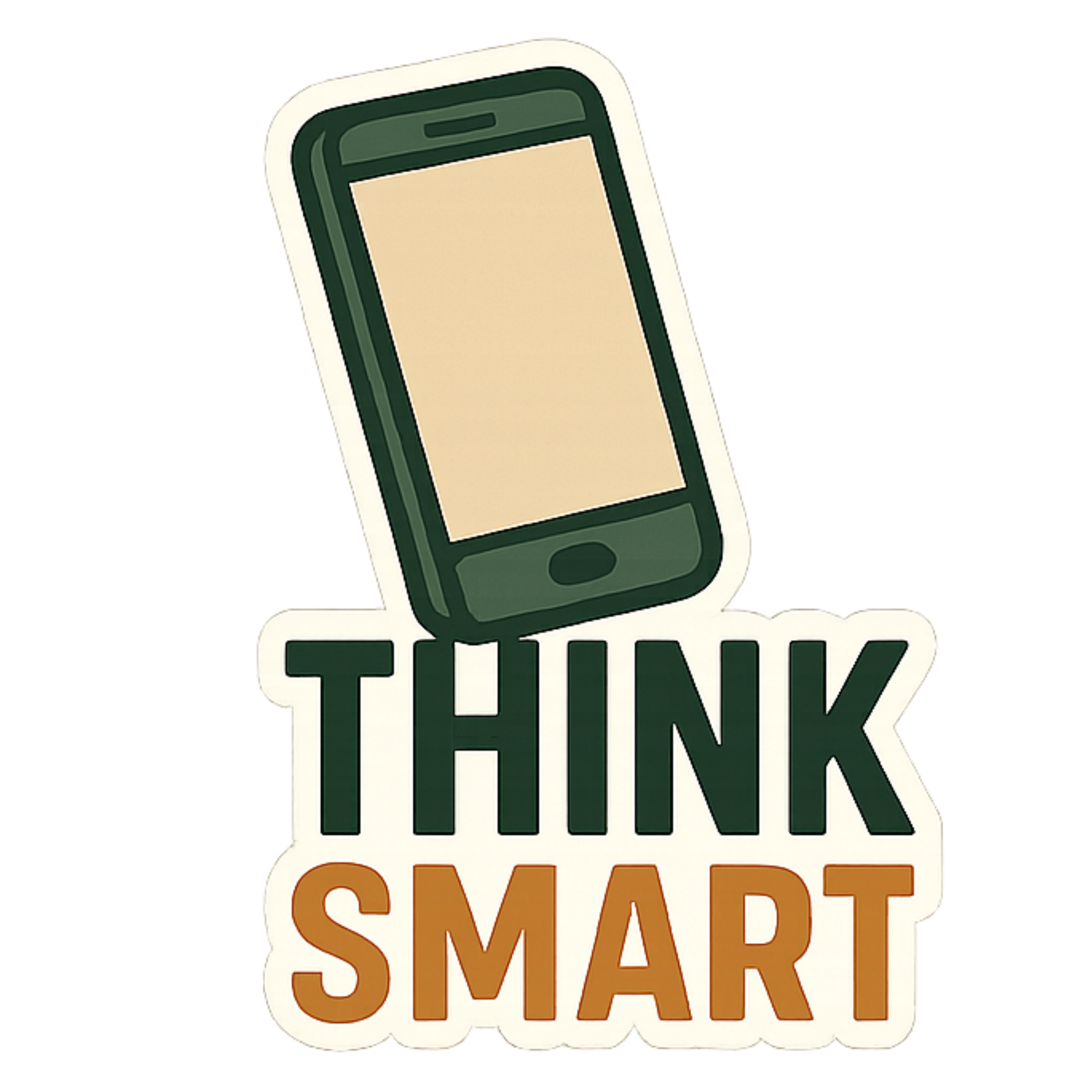 Think Smart - Aesthetic Vinyl Sticker – Waterproof Quote Decal Sticker for Laptop, Water Bottle, Car