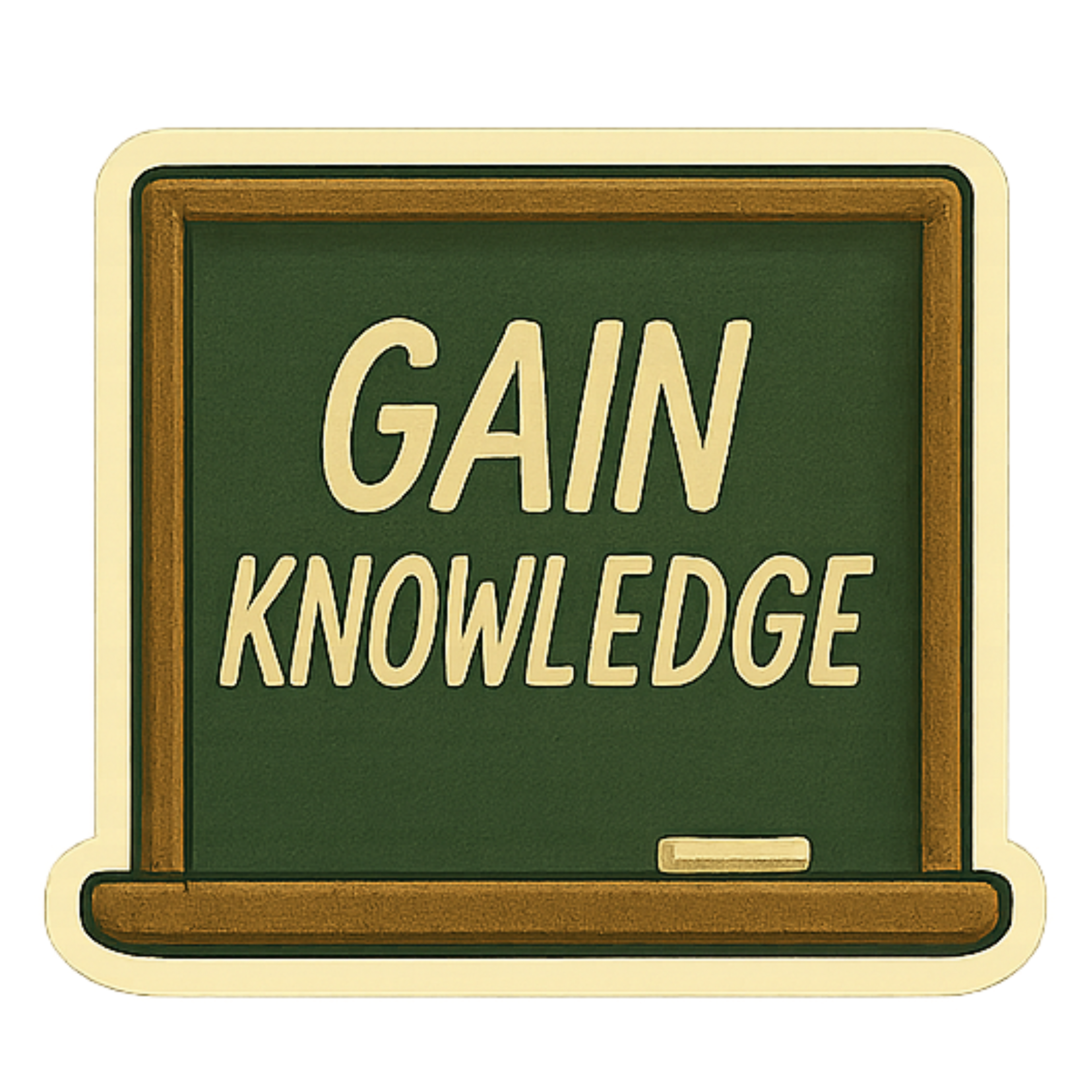 Gain Knowledge - Aesthetic Vinyl Sticker – Waterproof Quote Decal Sticker for Laptop, Water Bottle, 