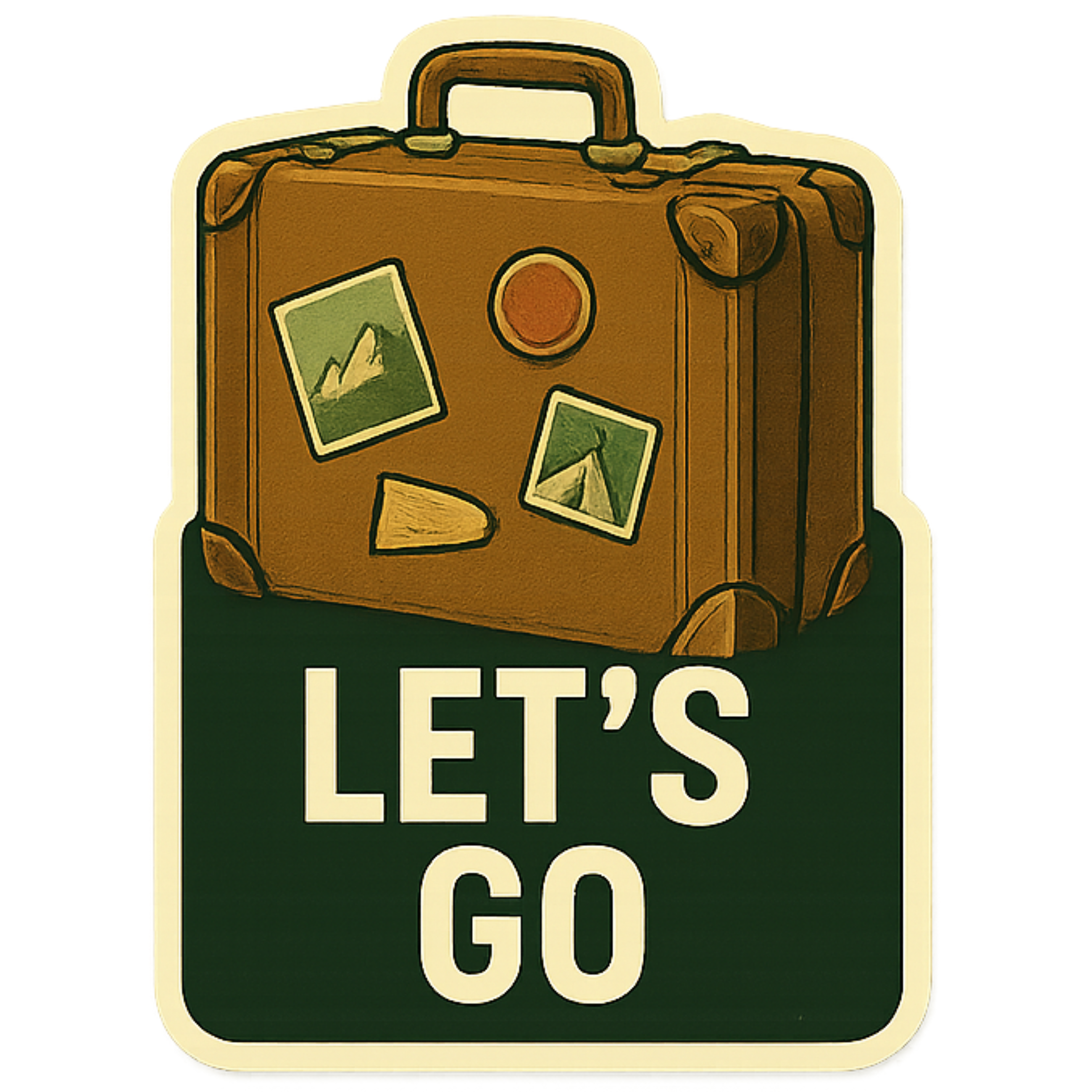 Let's Go - Aesthetic Vinyl Sticker – Waterproof Quote Decal Sticker for Laptop, Water Bottle, Car, J