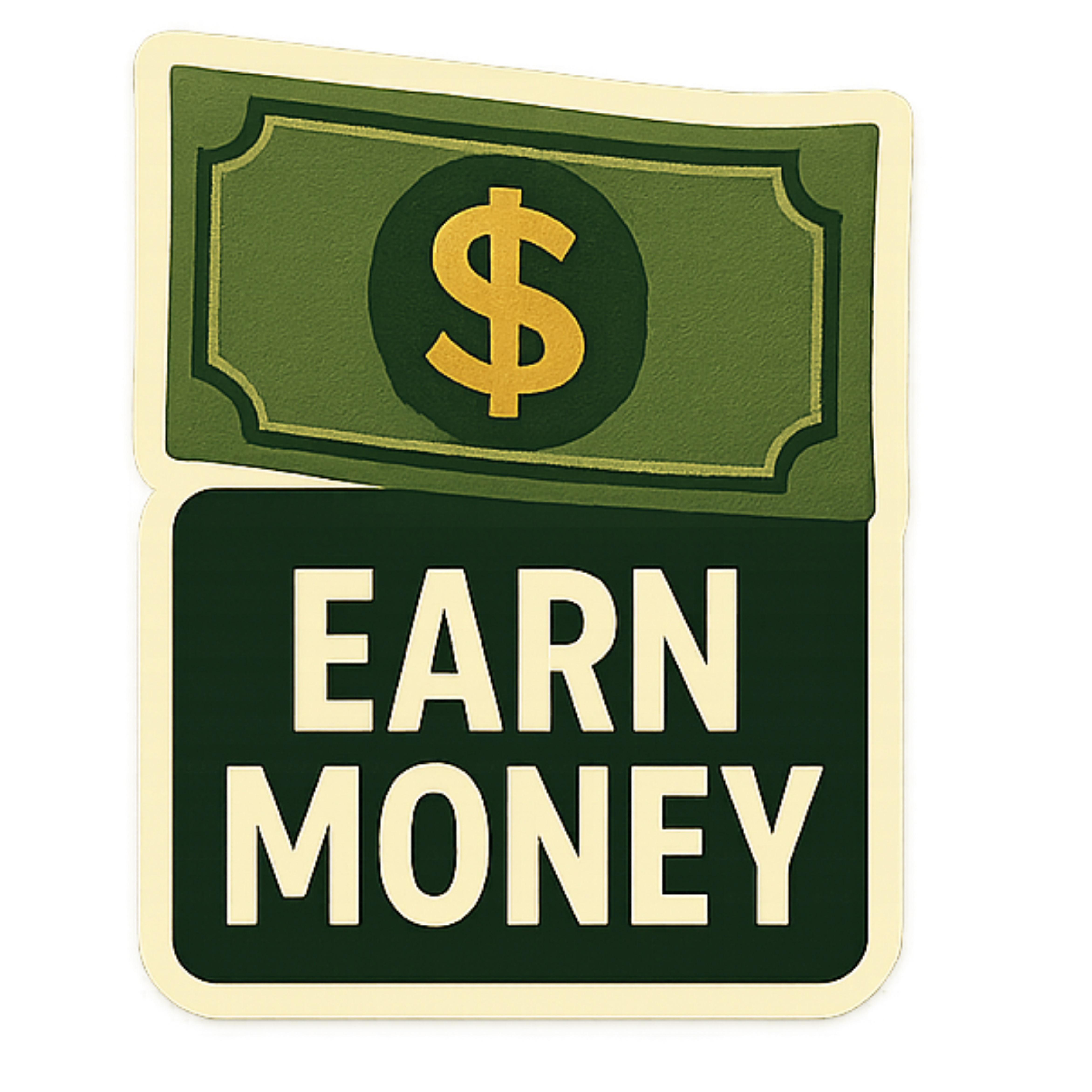 Earn Money - Aesthetic Vinyl Sticker – Waterproof Quote Decal Sticker for Laptop, Water Bottle, Car,