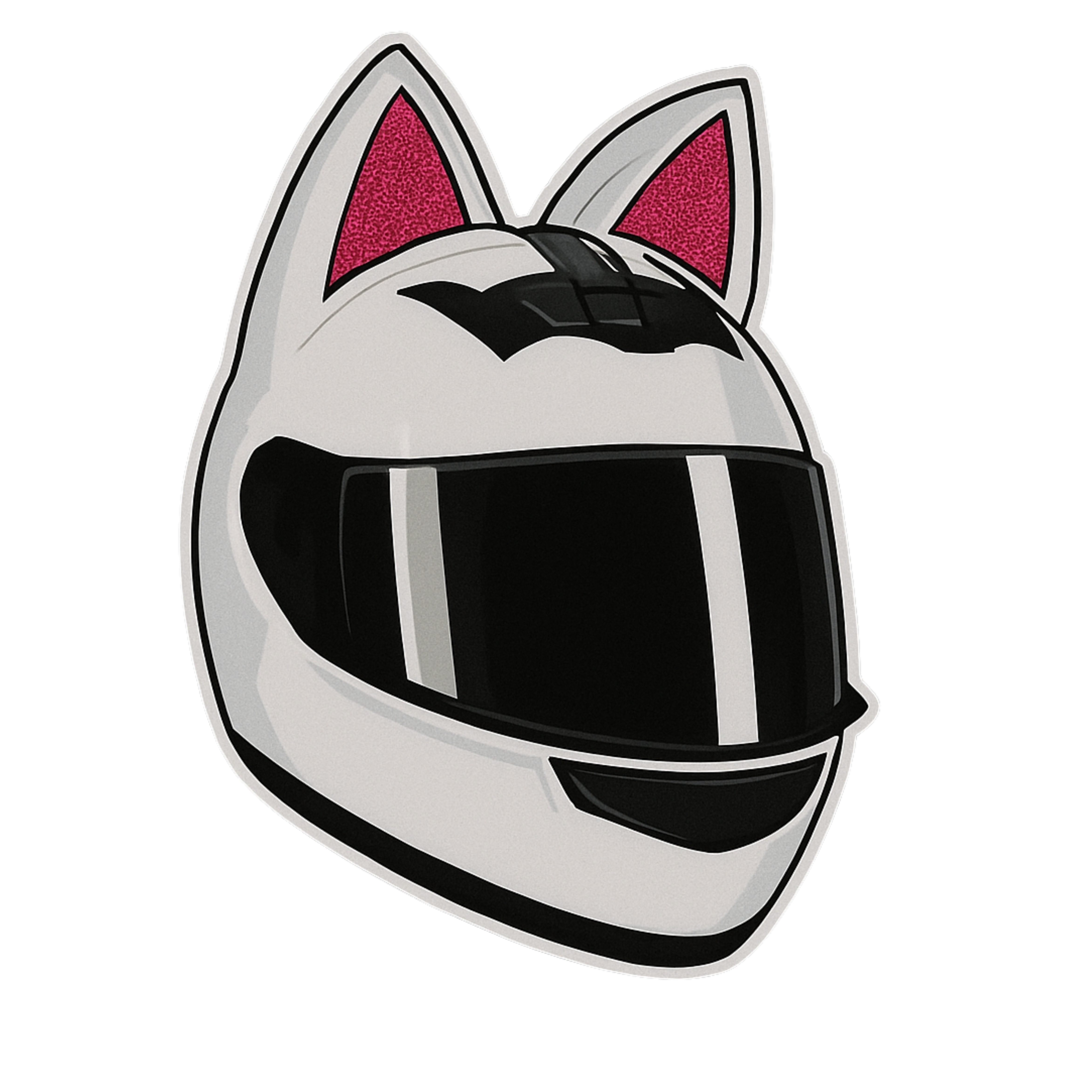 Full Face Cat Ear Motorcycle Helmet - Aesthetic Vinyl Sticker – Waterproof Quote Decal Sticker for L
