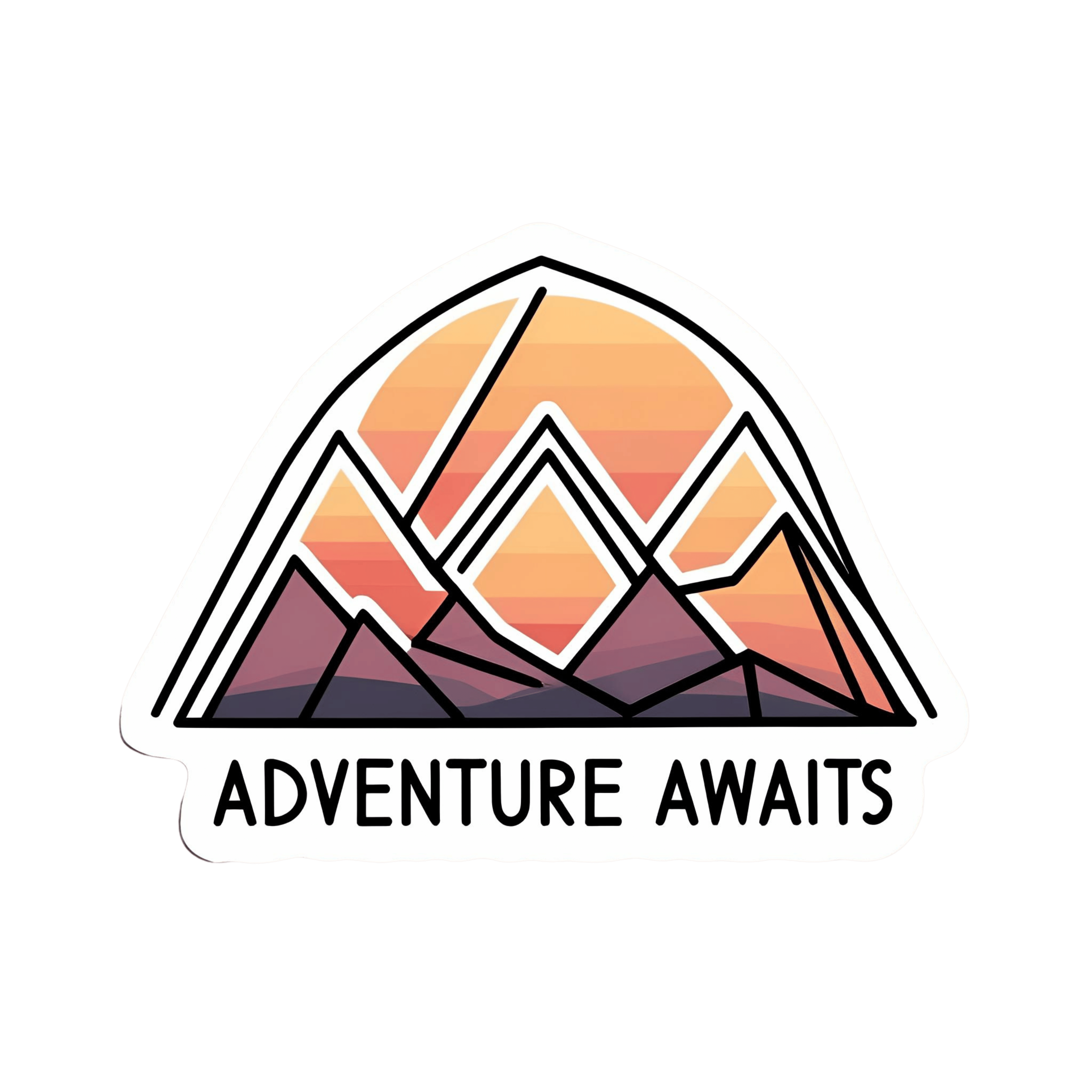 Adventure Awaits - Aesthetic Vinyl Sticker – Waterproof Quote Decal Sticker for Laptop, Water Bottle