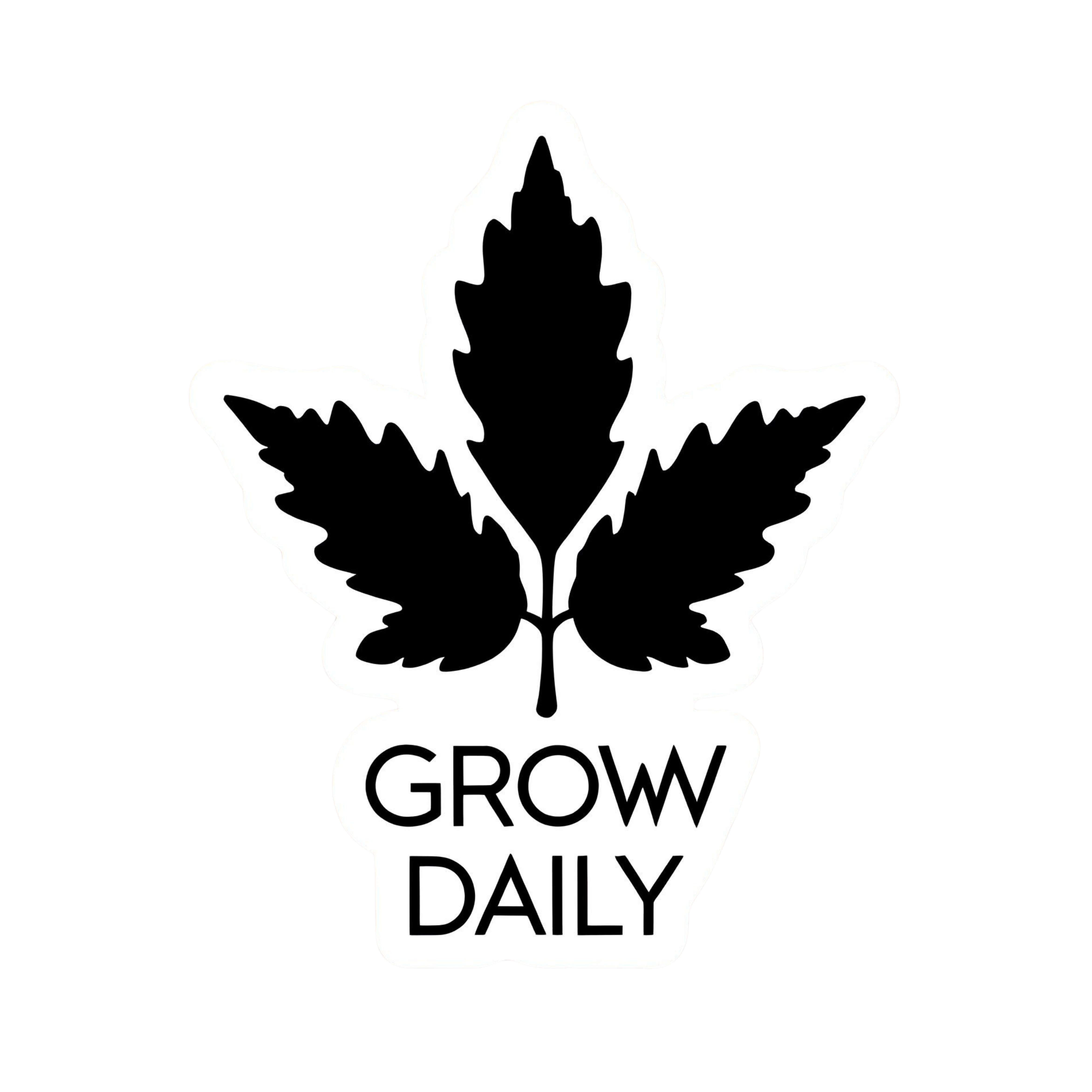 Grow Daily - Aesthetic Vinyl Sticker – Waterproof Quote Decal Sticker for Laptop, Water Bottle, Car,
