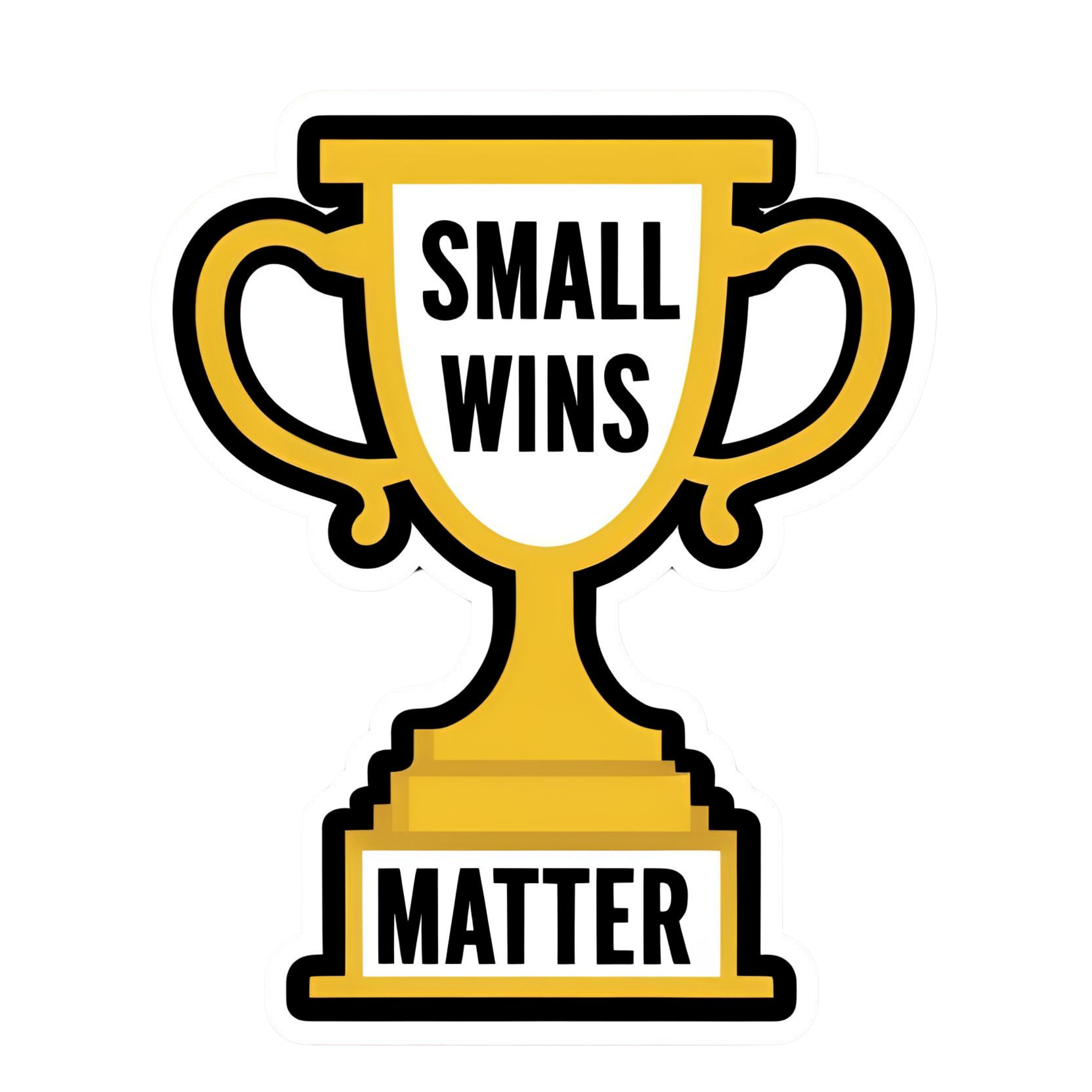 Small Wins matter! - Aesthetic Vinyl Sticker – Waterproof Quote Decal Sticker for Laptop, Water Bott