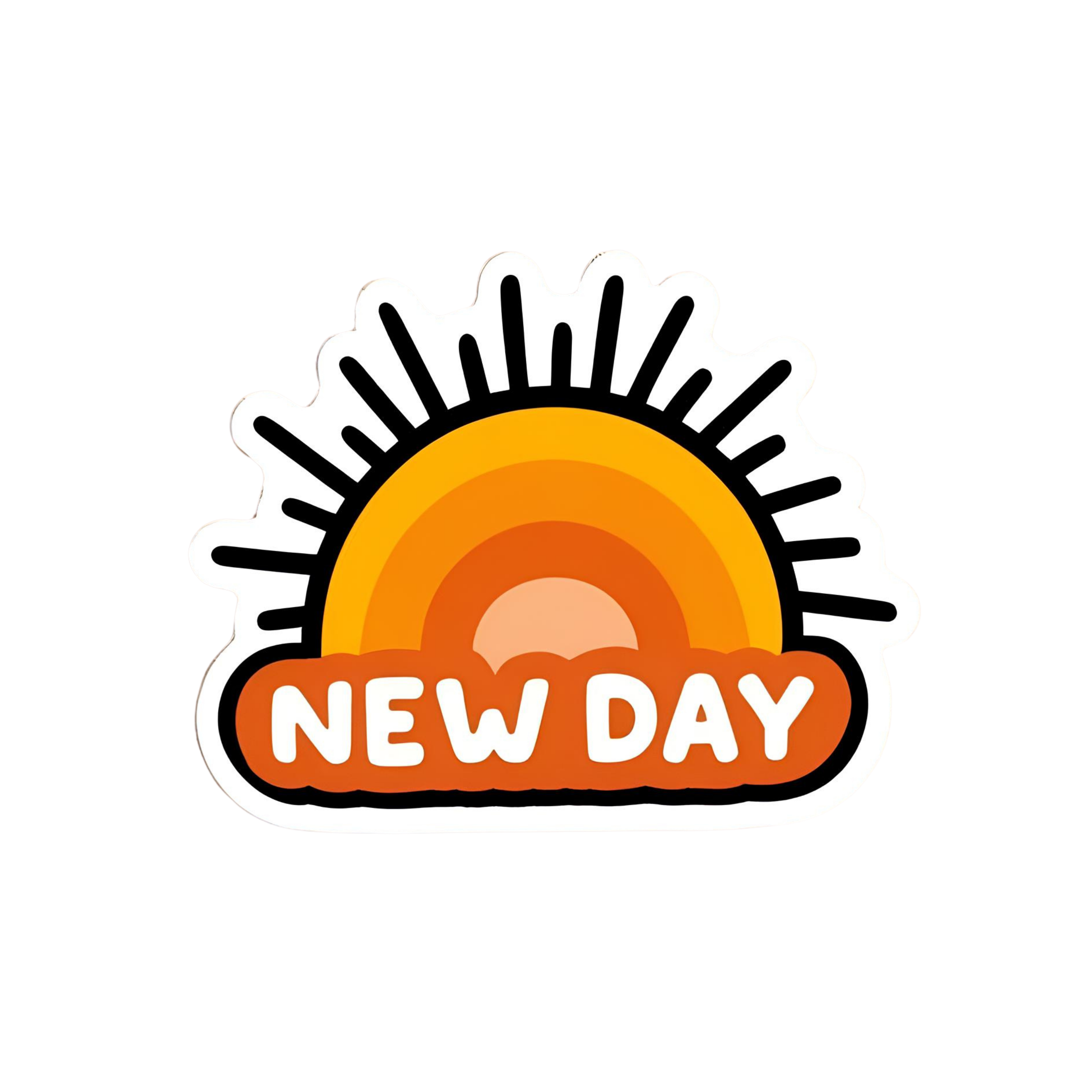 New Day. - Aesthetic Vinyl Sticker – Waterproof Quote Decal Sticker for Laptop, Water Bottle, Car, J