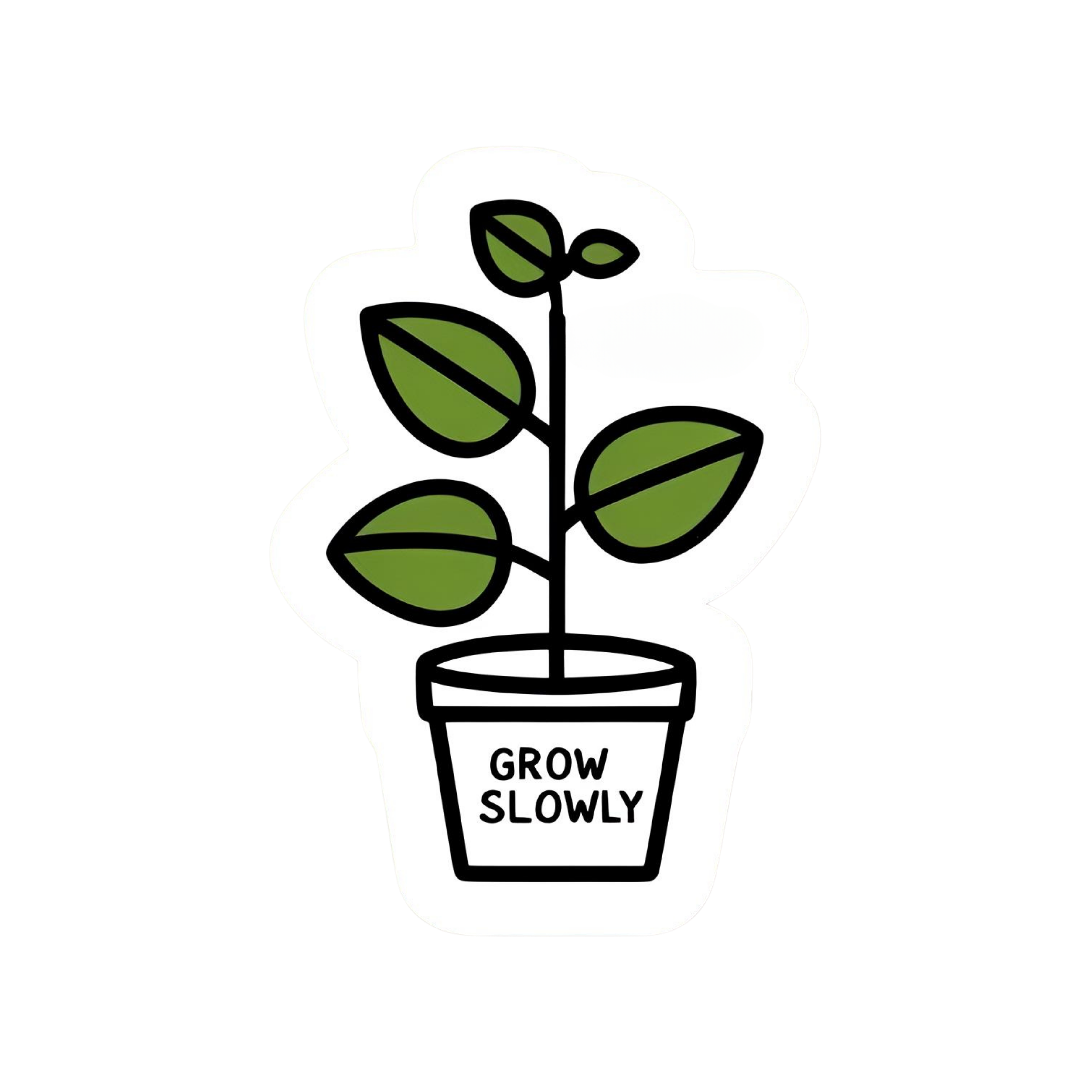 Grow Slowly - Aesthetic Vinyl Sticker – Waterproof Quote Decal Sticker for Laptop, Water Bottle, Car