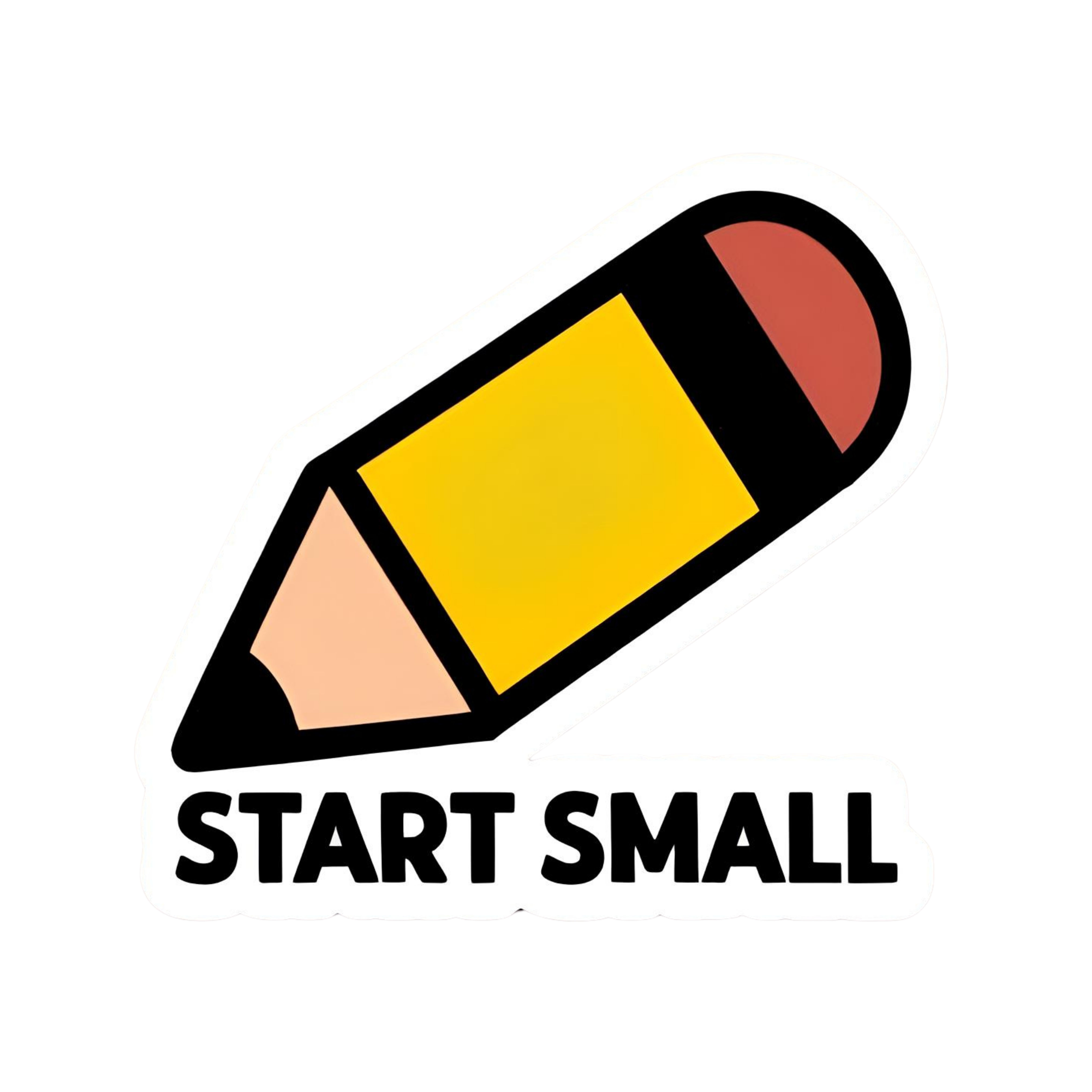 Start Small - Aesthetic Vinyl Sticker – Waterproof Quote Decal Sticker for Laptop, Water Bottle, Car