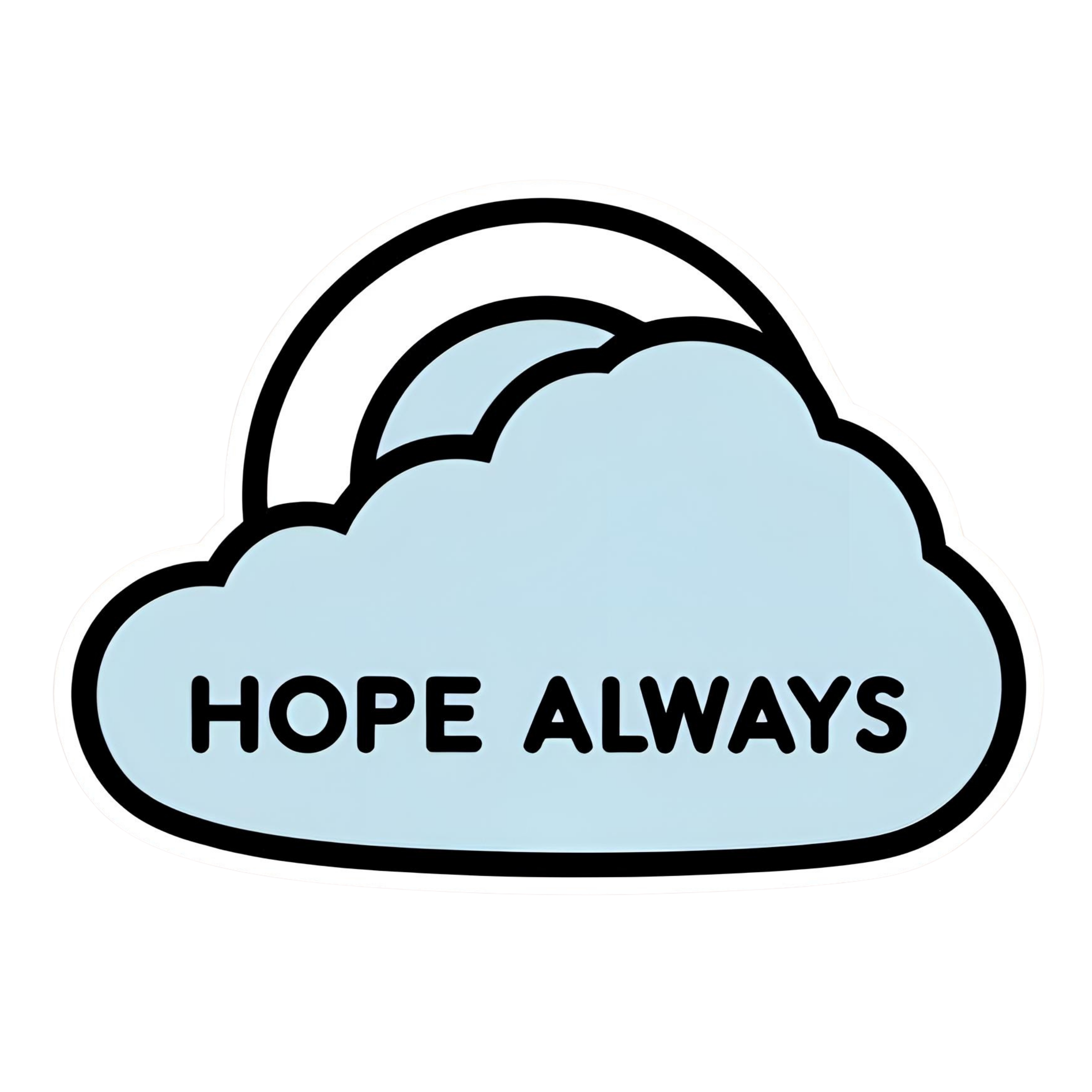 Hope Always - Aesthetic Vinyl Sticker – Waterproof Quote Decal Sticker for Laptop, Water Bottle, Car