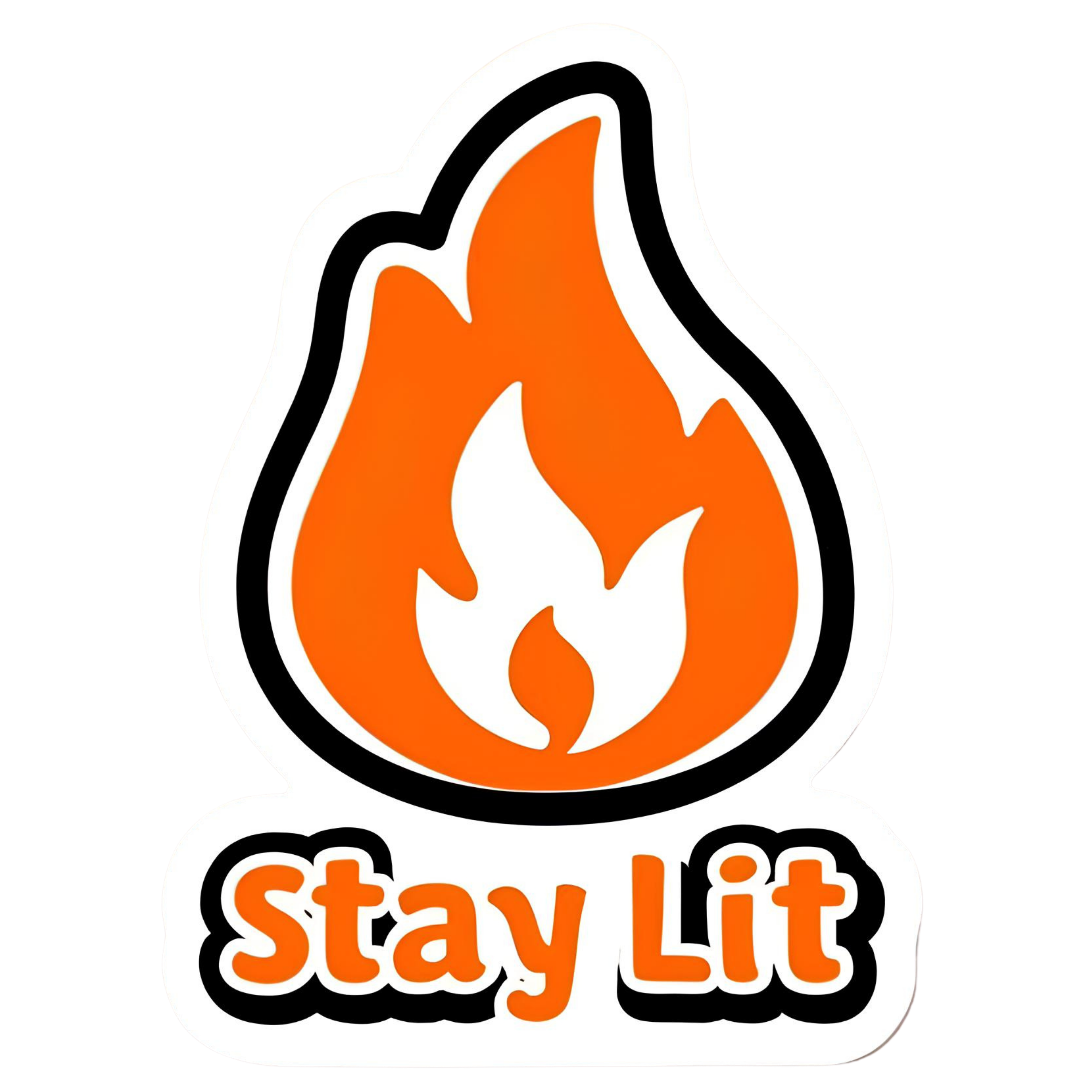 Stay Lit - Aesthetic Vinyl Sticker – Waterproof Quote Decal Sticker for Laptop, Water Bottle, Car, J