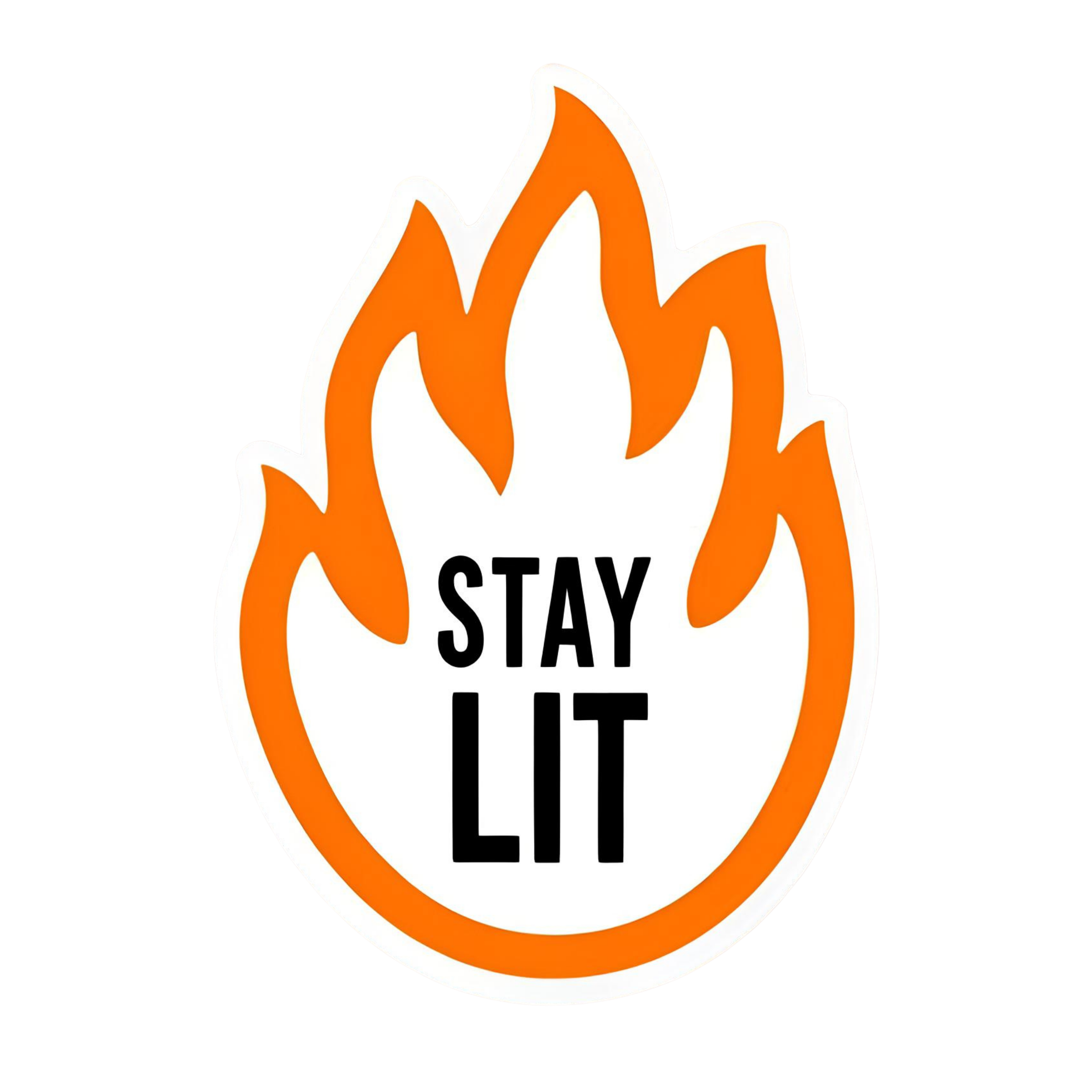 Stay Lit. - Aesthetic Vinyl Sticker – Waterproof Quote Decal Sticker for Laptop, Water Bottle, Car, 