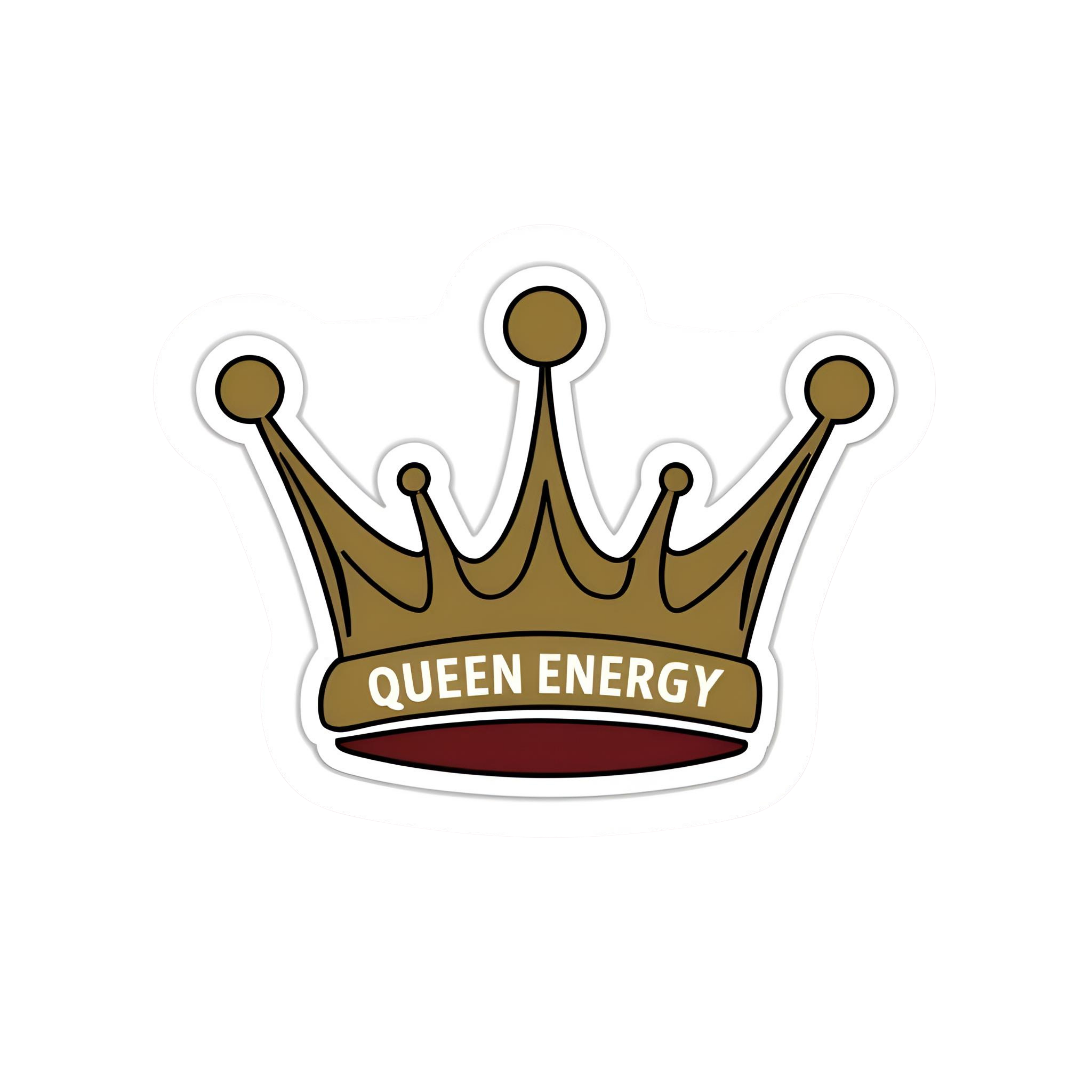 Queen Energy - Aesthetic Vinyl Sticker – Waterproof Quote Decal Sticker for Laptop, Water Bottle, Ca