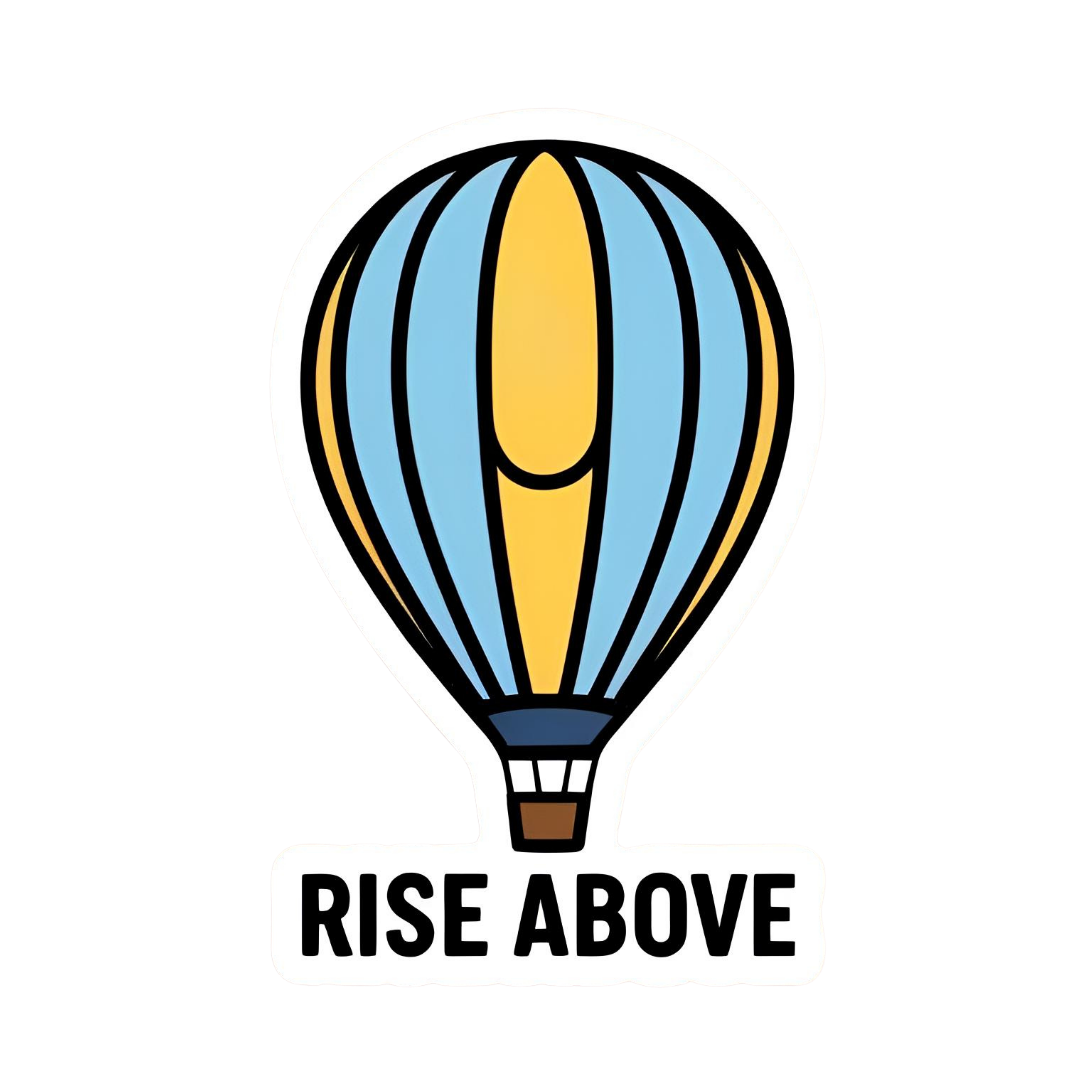 Rise Above - Aesthetic Vinyl Sticker – Waterproof Quote Decal Sticker for Laptop, Water Bottle, Car,