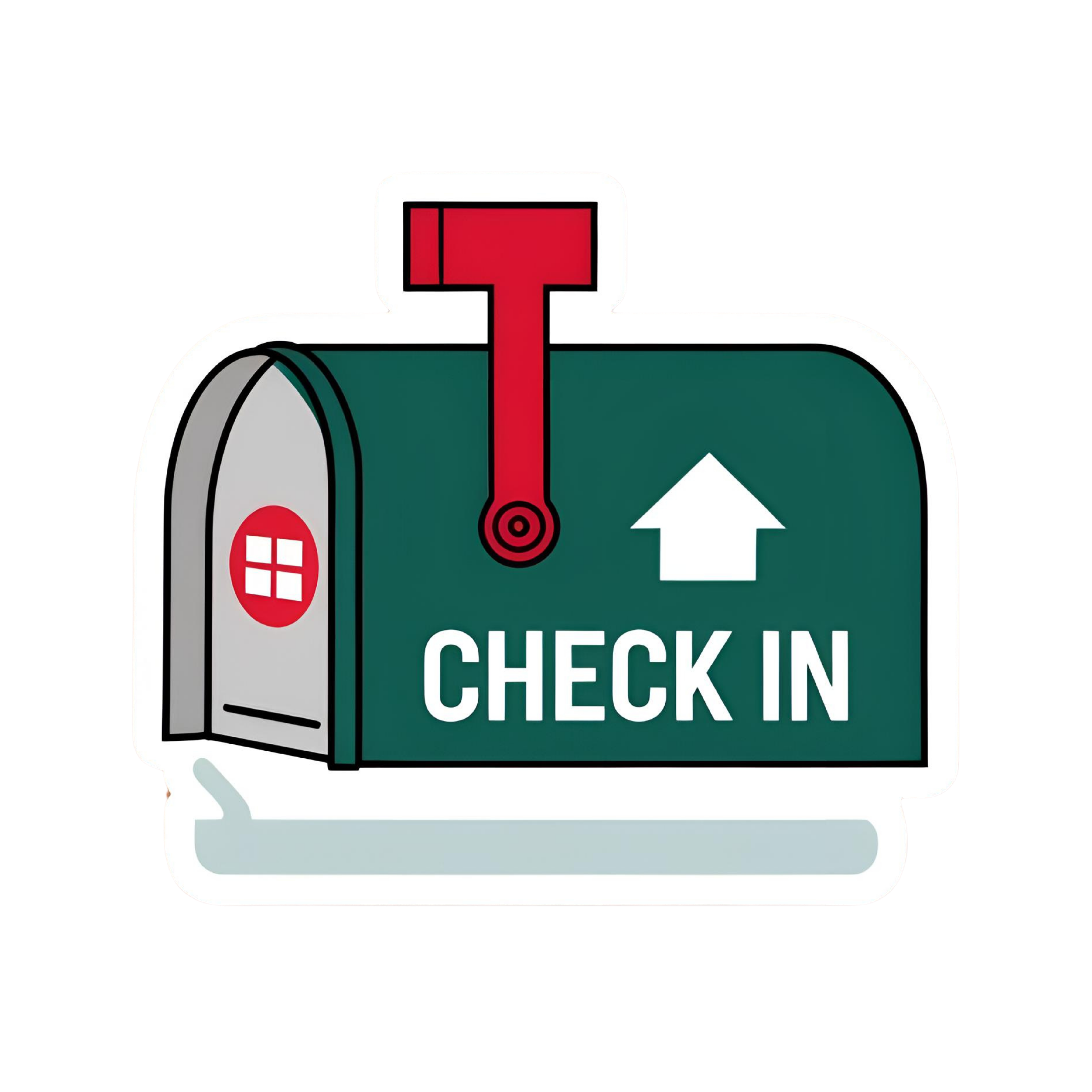 Check In - Aesthetic Vinyl Sticker – Waterproof Quote Decal Sticker for Laptop, Water Bottle, Car, J