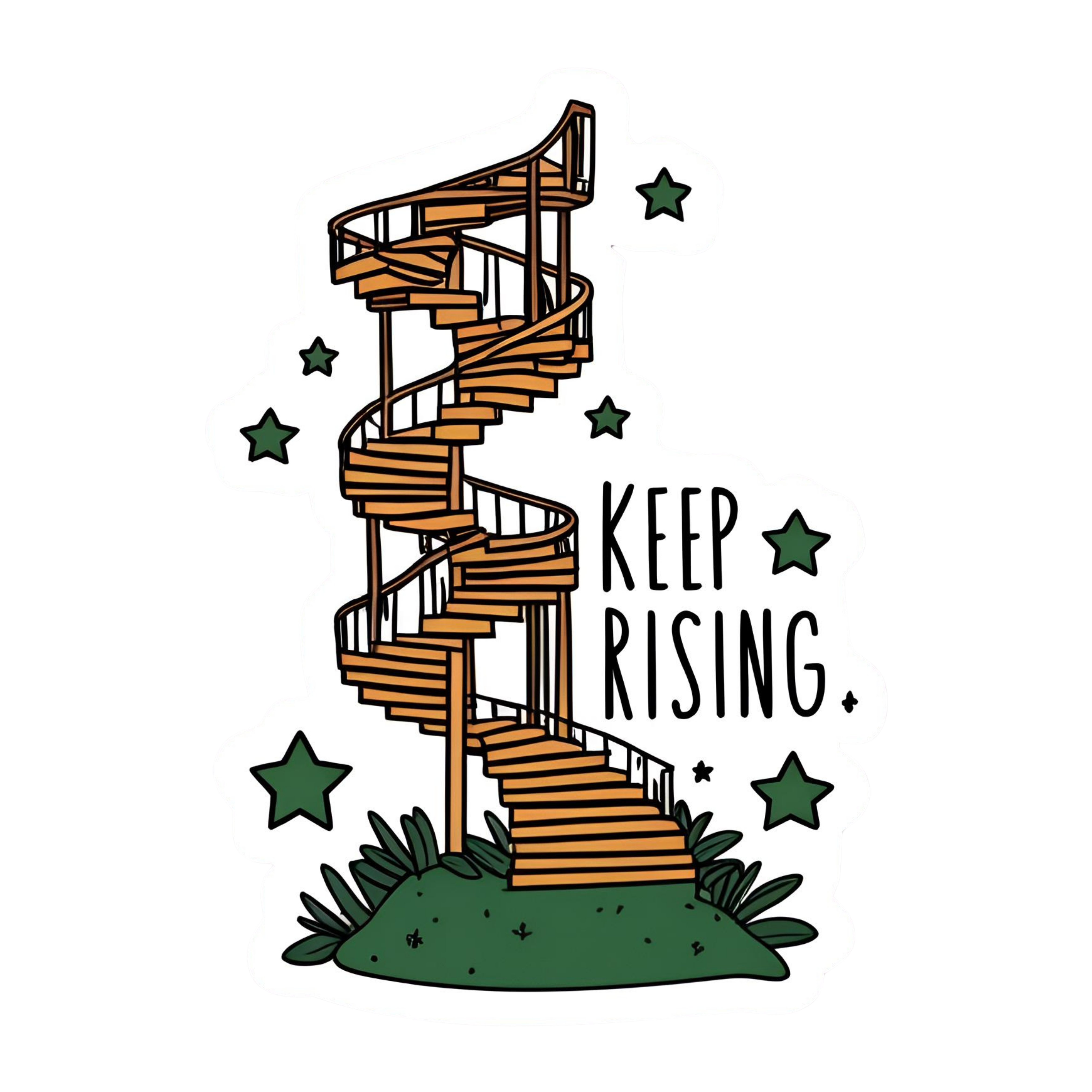 Keep Rising. - Aesthetic Vinyl Sticker – Waterproof Quote Decal Sticker for Laptop, Water Bottle, Ca