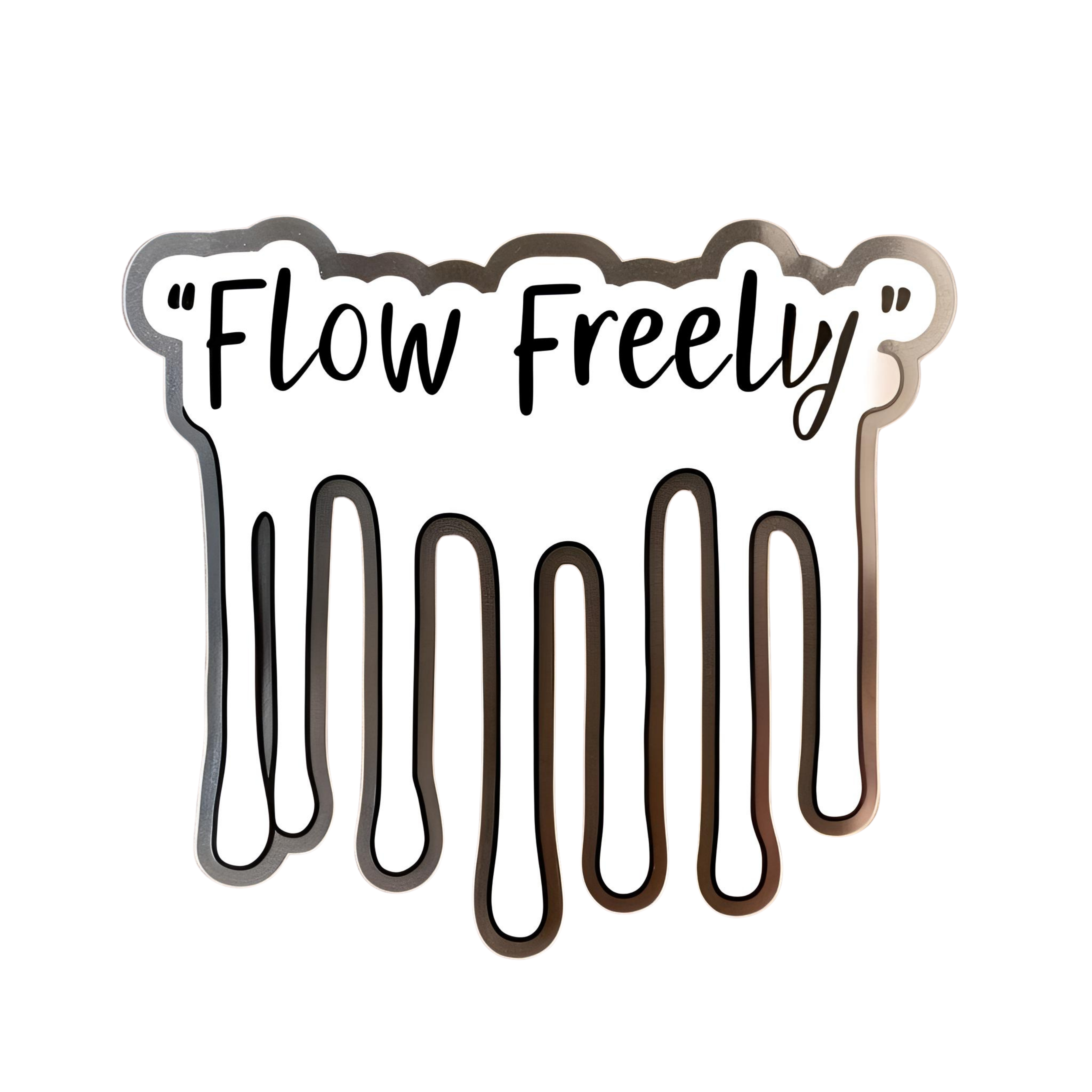 Flow Freely - Aesthetic Vinyl Sticker – Waterproof Quote Decal Sticker for Laptop, Water Bottle, Car
