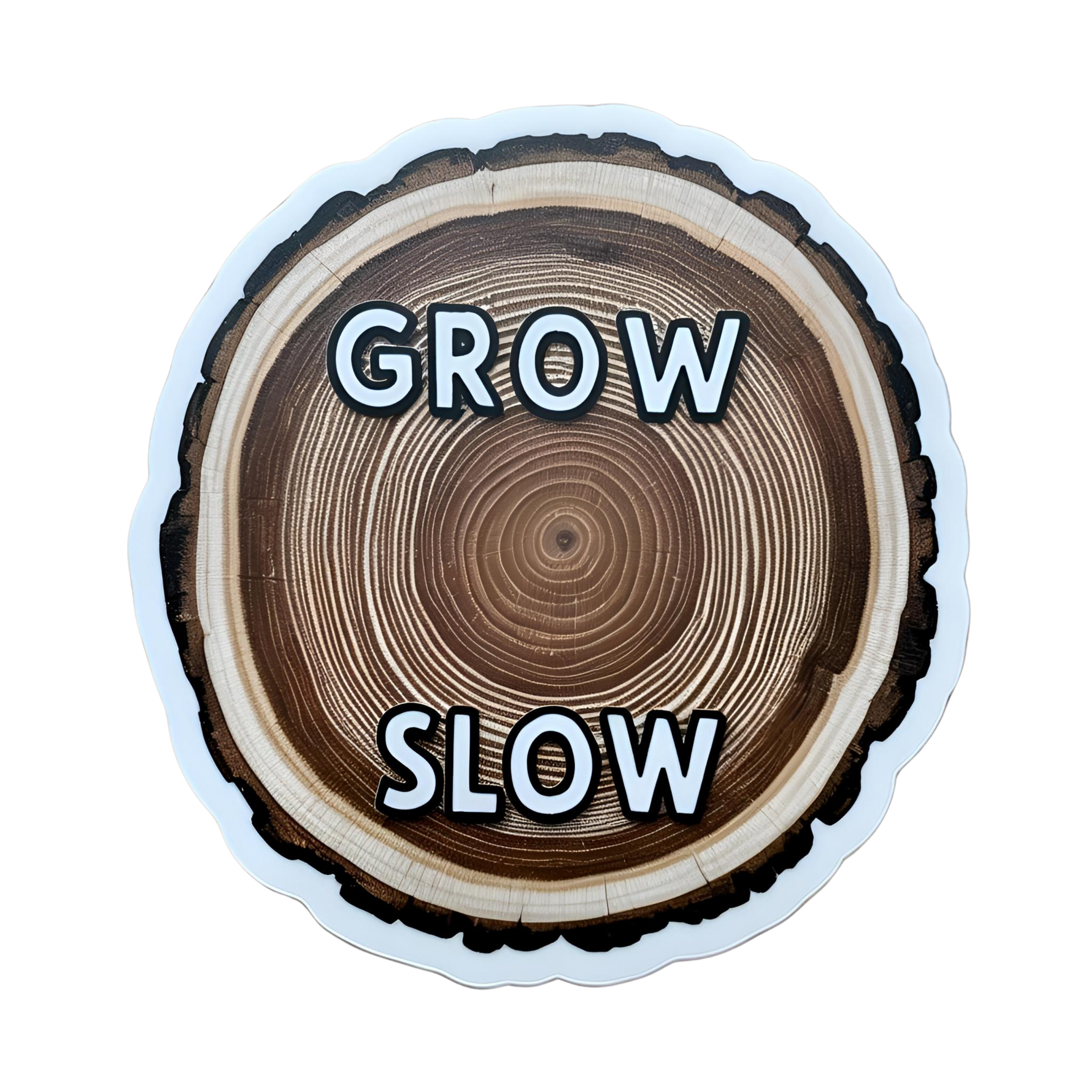 Grow Slow - Aesthetic Vinyl Sticker – Waterproof Quote Decal Sticker for Laptop, Water Bottle, Car, 