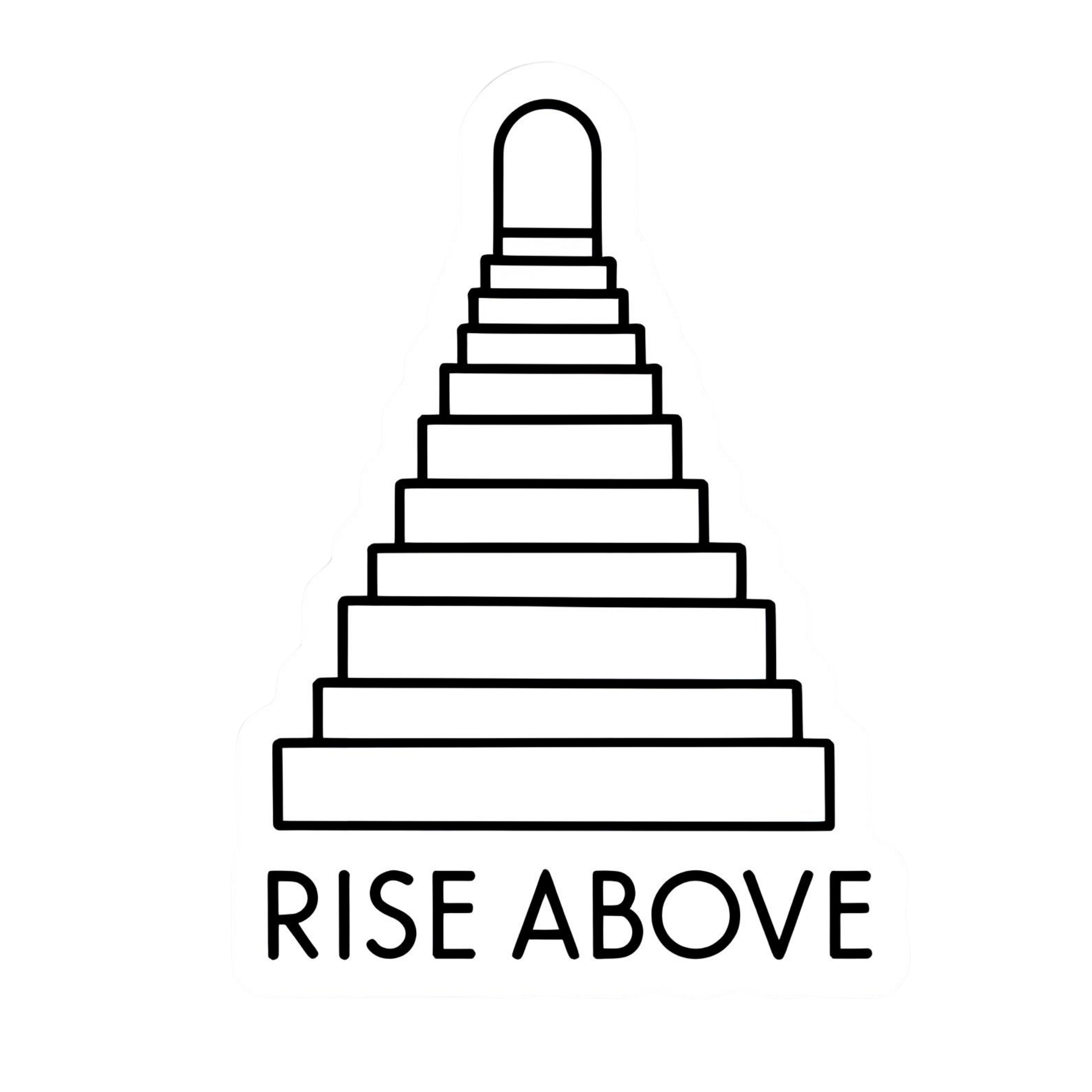 Rise Above. - Aesthetic Vinyl Sticker – Waterproof Quote Decal Sticker for Laptop, Water Bottle, Car
