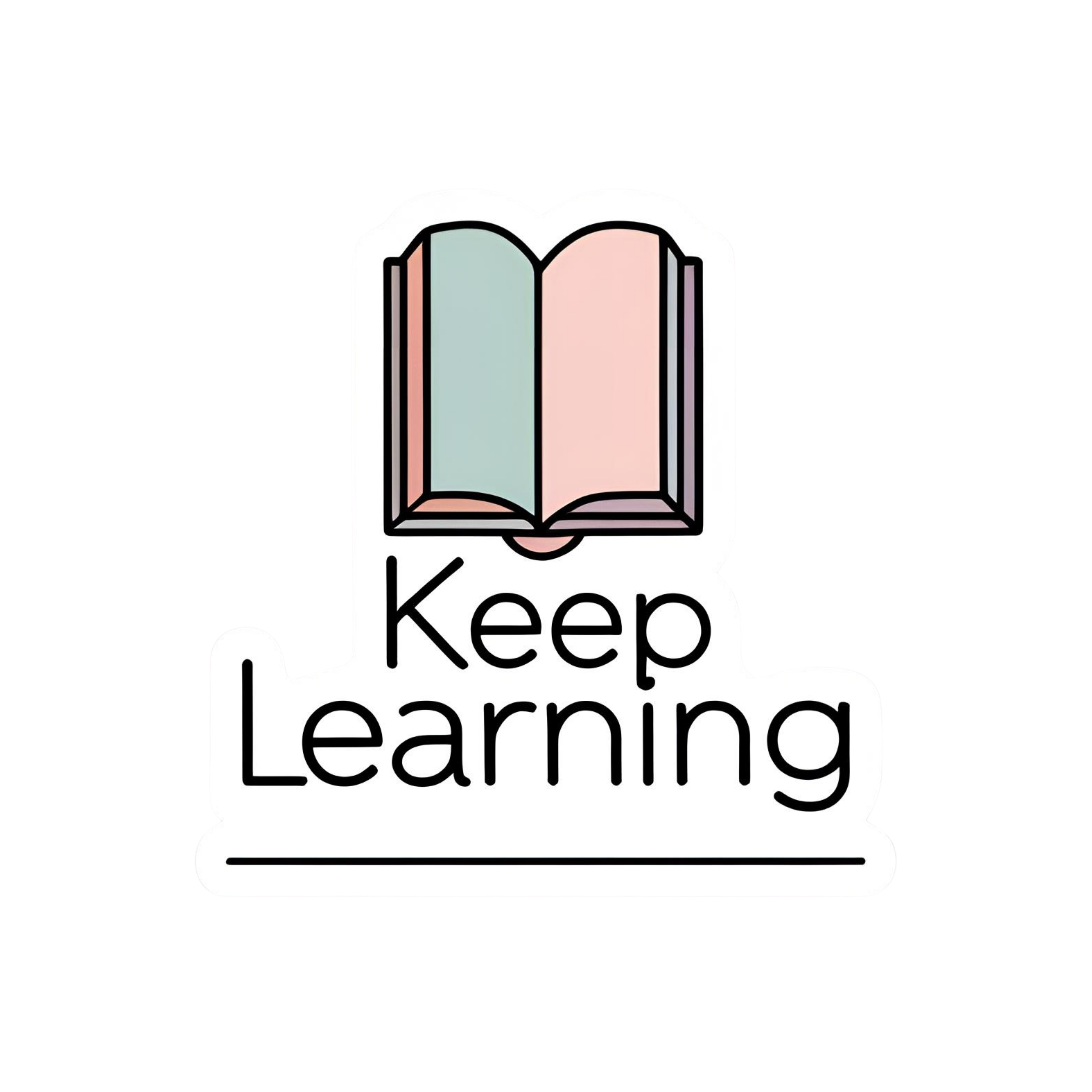 Keep Learning - Aesthetic Vinyl Sticker – Waterproof Quote Decal Sticker for Laptop, Water Bottle, C