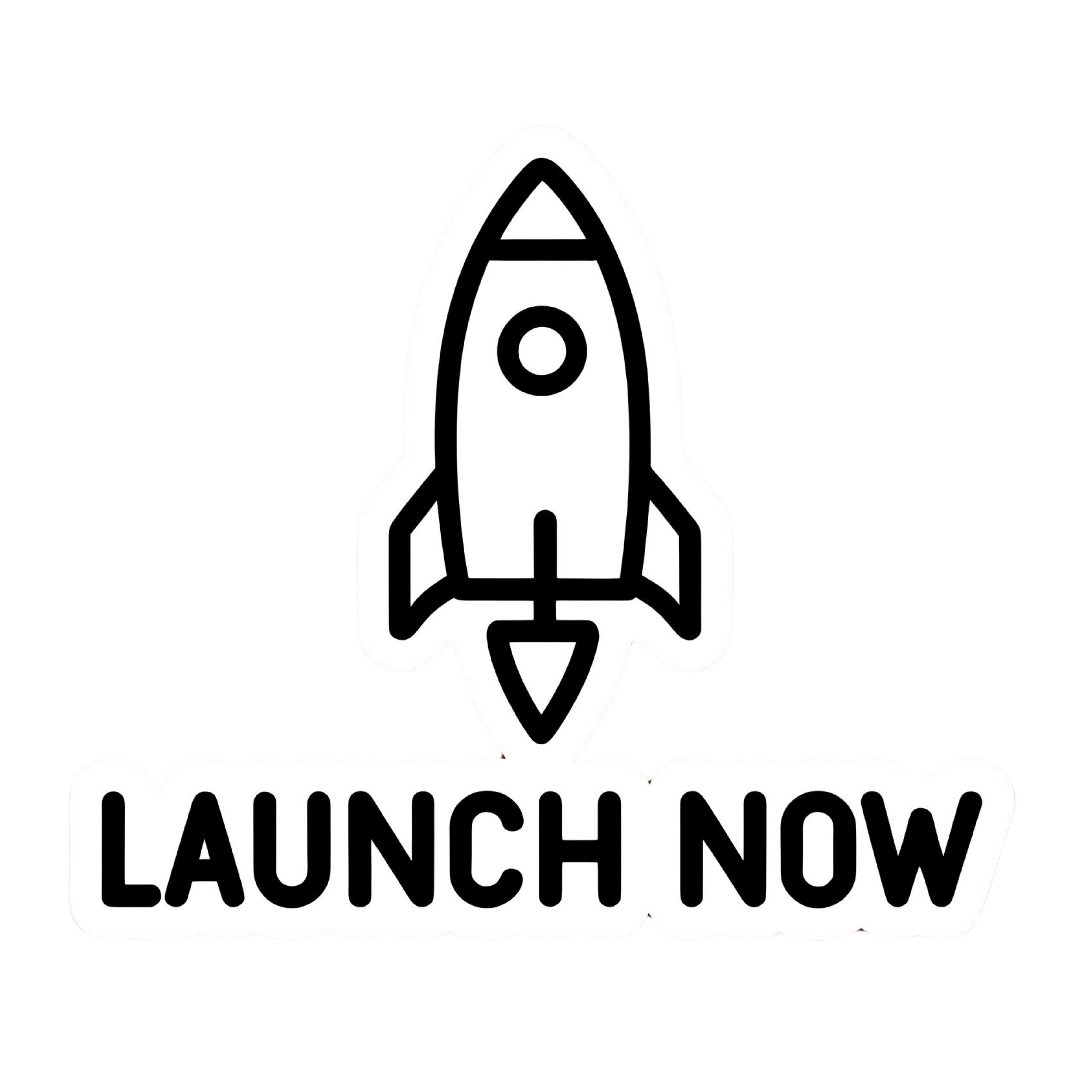 Launch Now. - Aesthetic Vinyl Sticker – Waterproof Quote Decal Sticker for Laptop, Water Bottle, Car