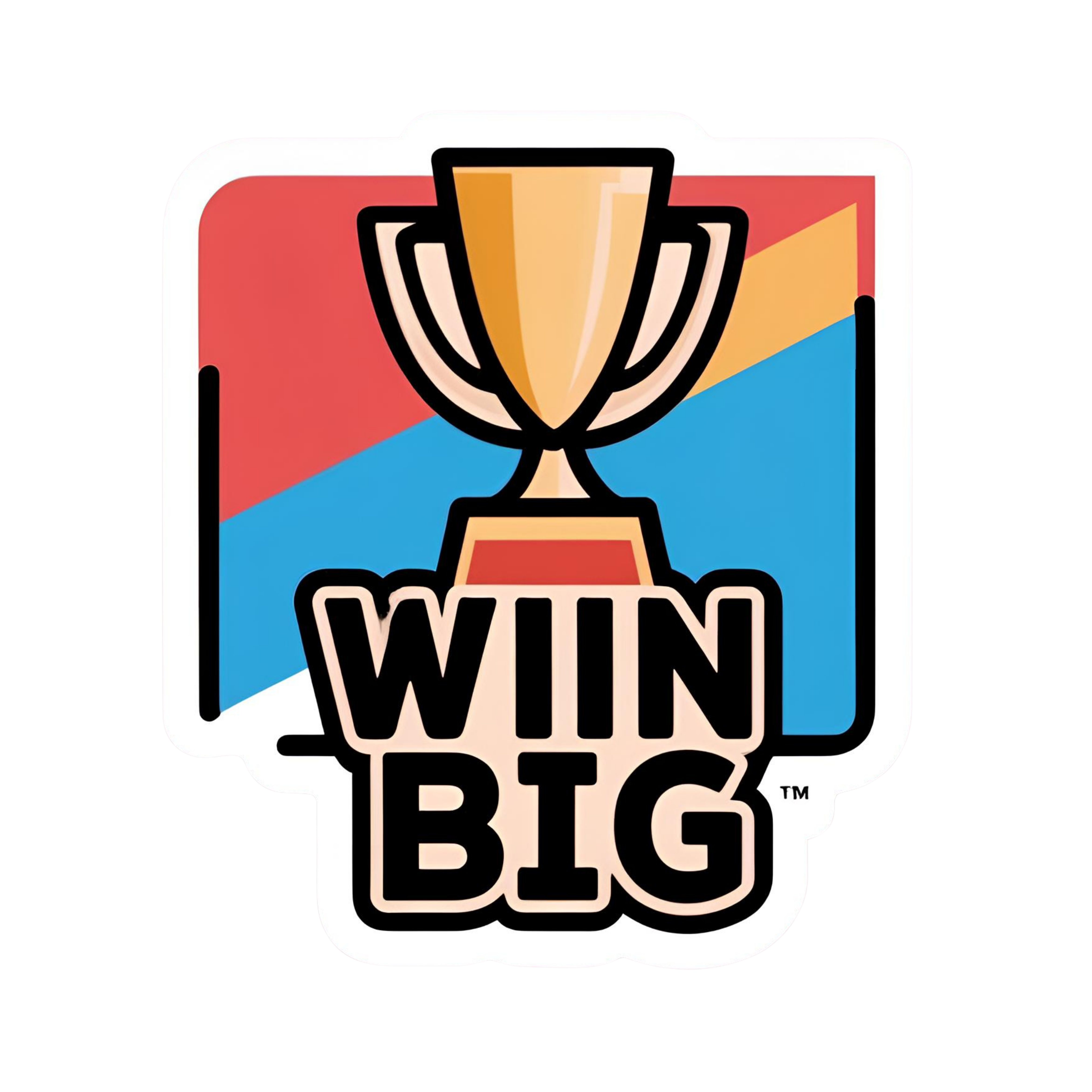 Win Big. - Aesthetic Vinyl Sticker – Waterproof Quote Decal Sticker for Laptop, Water Bottle, Car, J