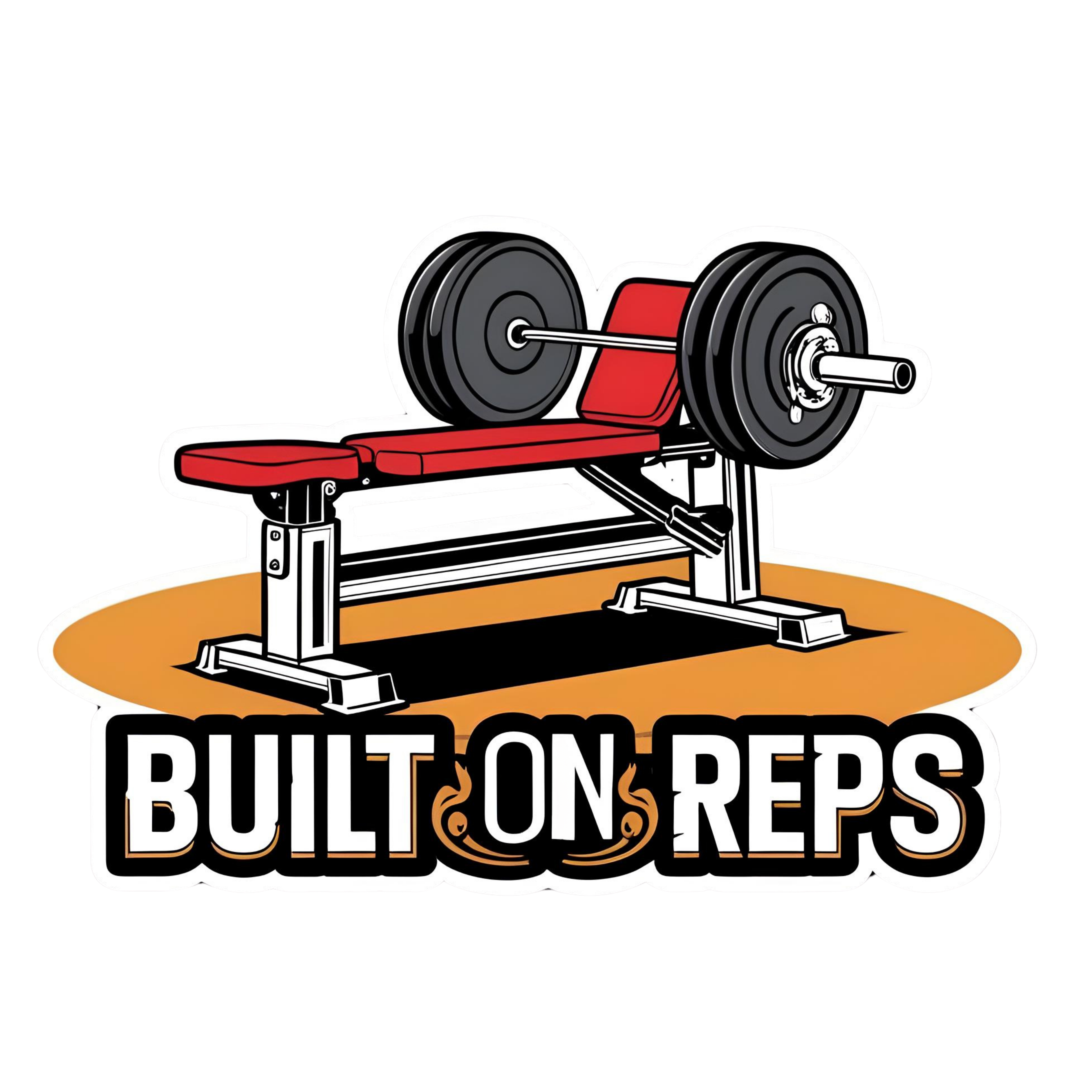 Built On Reps - Aesthetic Vinyl Sticker – Waterproof Quote Decal Sticker for Laptop, Water Bottle, C