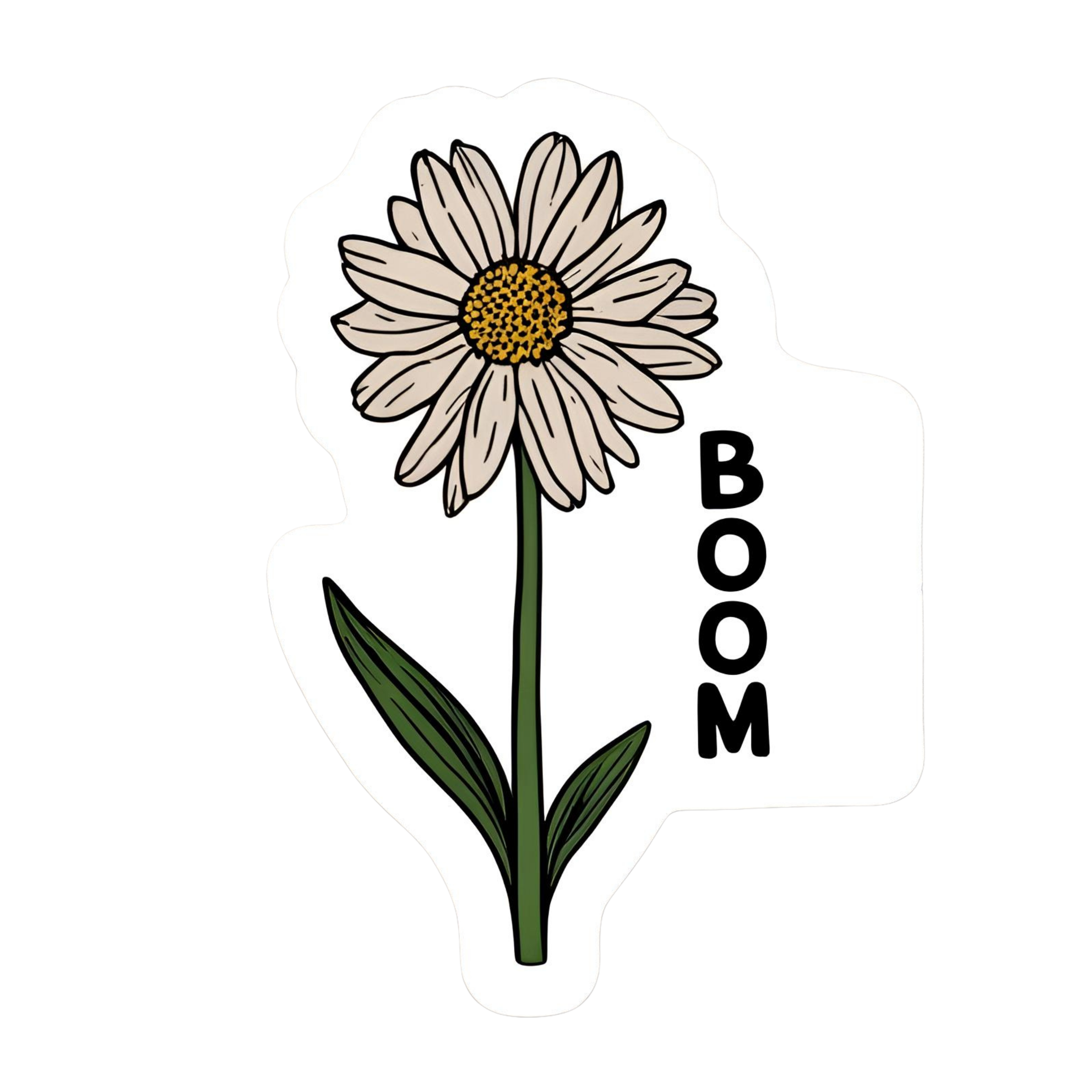 Boom - Aesthetic Vinyl Sticker – Waterproof Quote Decal Sticker for Laptop, Water Bottle, Car, Journ