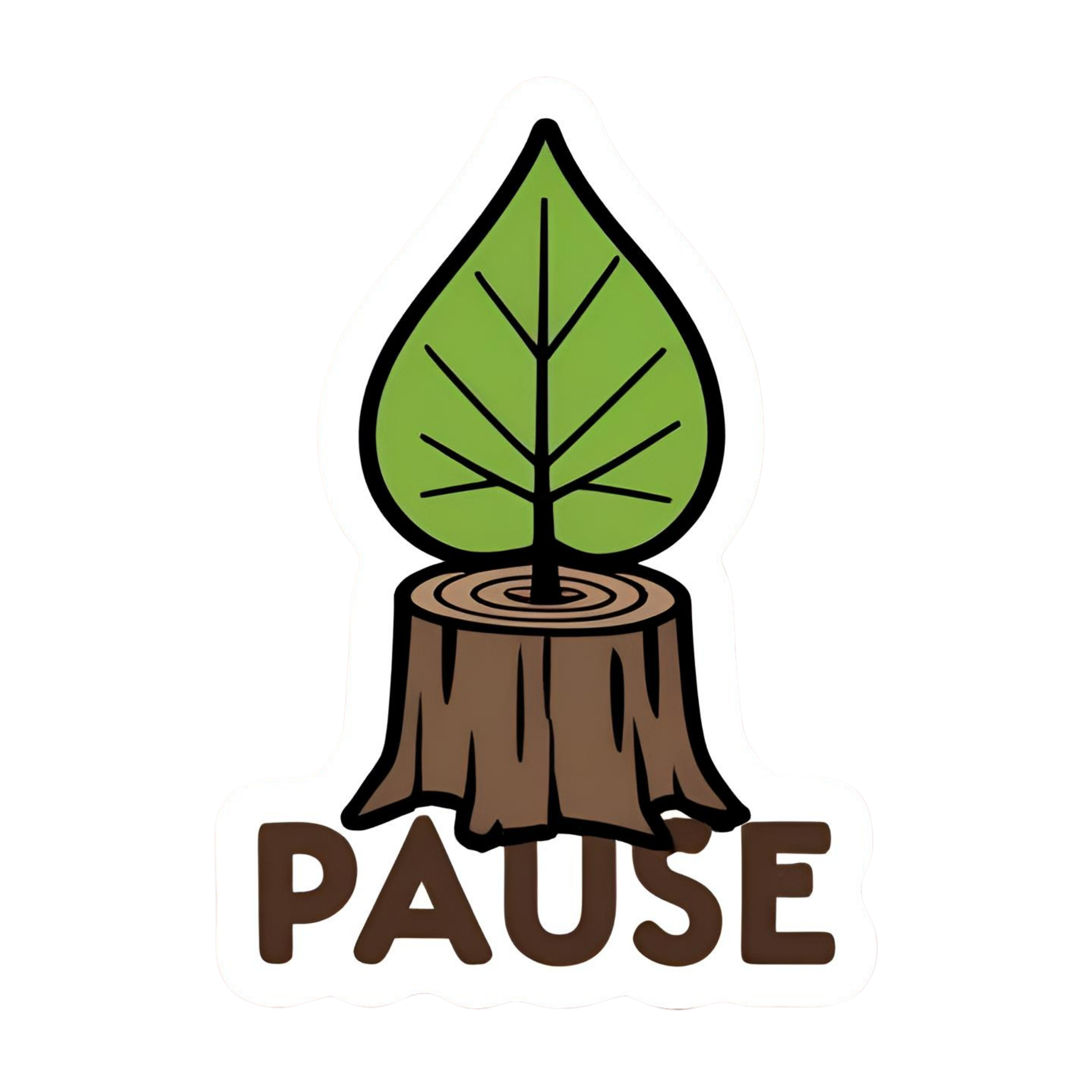 Pause. - Aesthetic Vinyl Sticker – Waterproof Quote Decal Sticker for Laptop, Water Bottle, Car, Jou