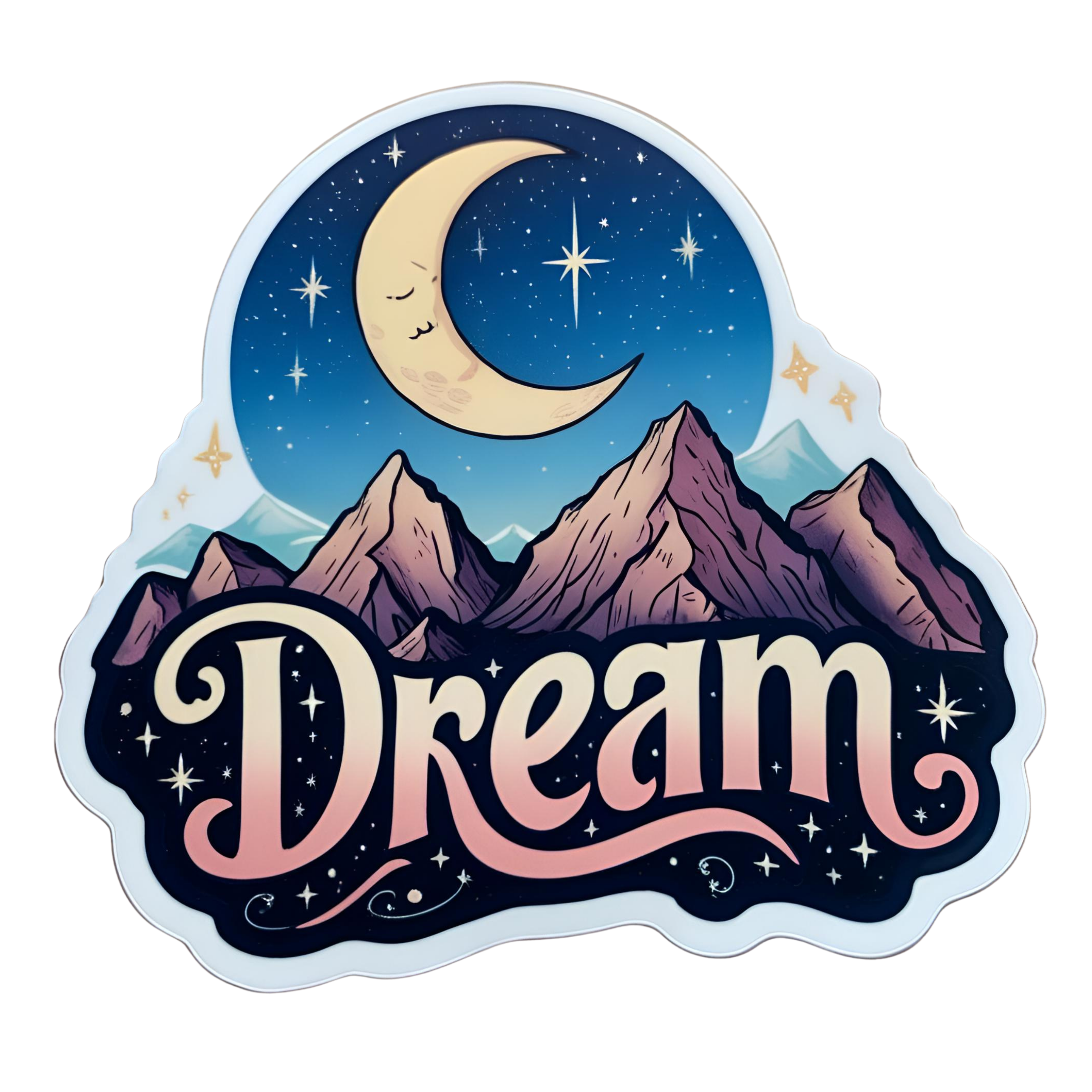 Dream - Aesthetic Vinyl Sticker – Waterproof Quote Decal Sticker for Laptop, Water Bottle, Car, Jour