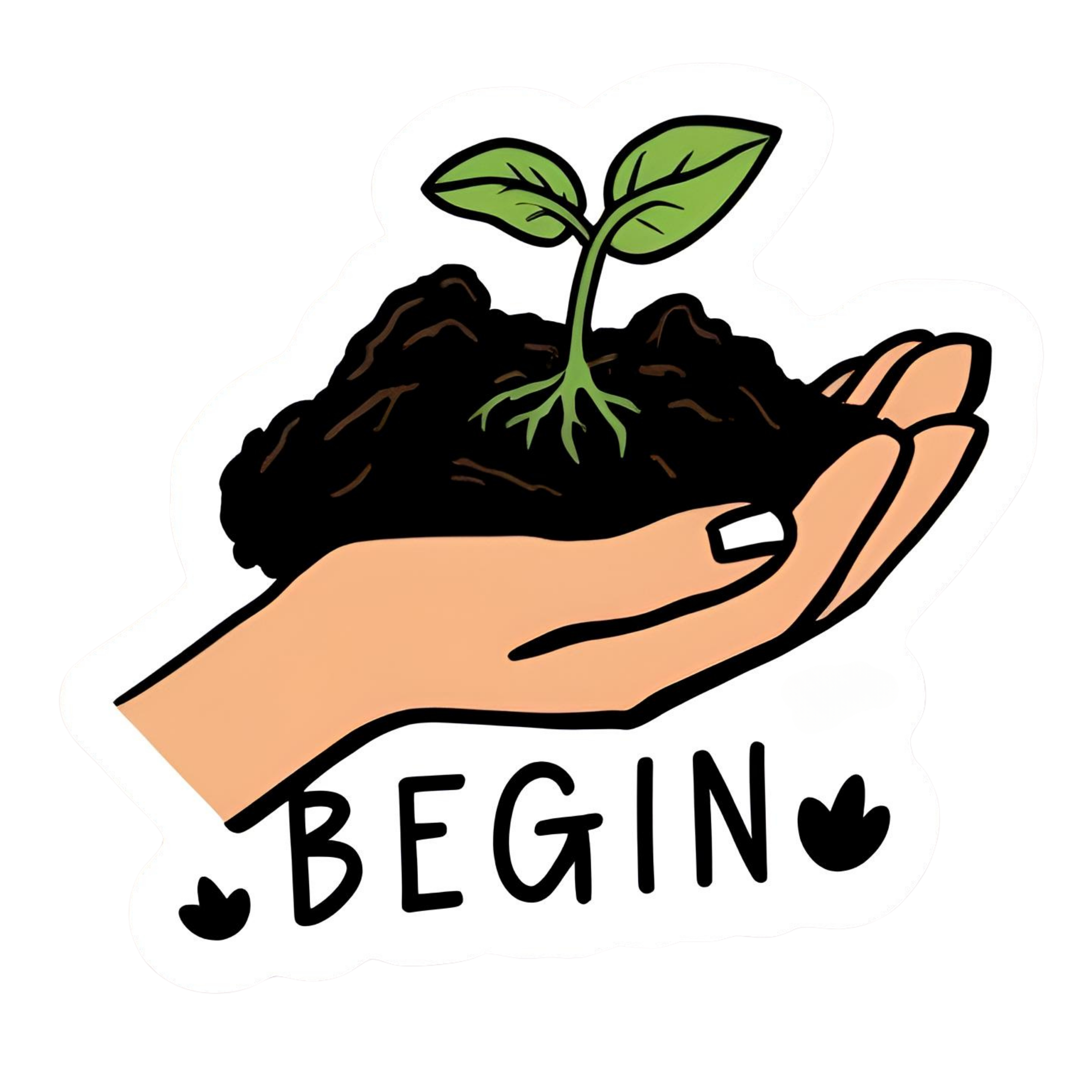 Begin - Aesthetic Vinyl Sticker – Waterproof Quote Decal Sticker for Laptop, Water Bottle, Car, Jour