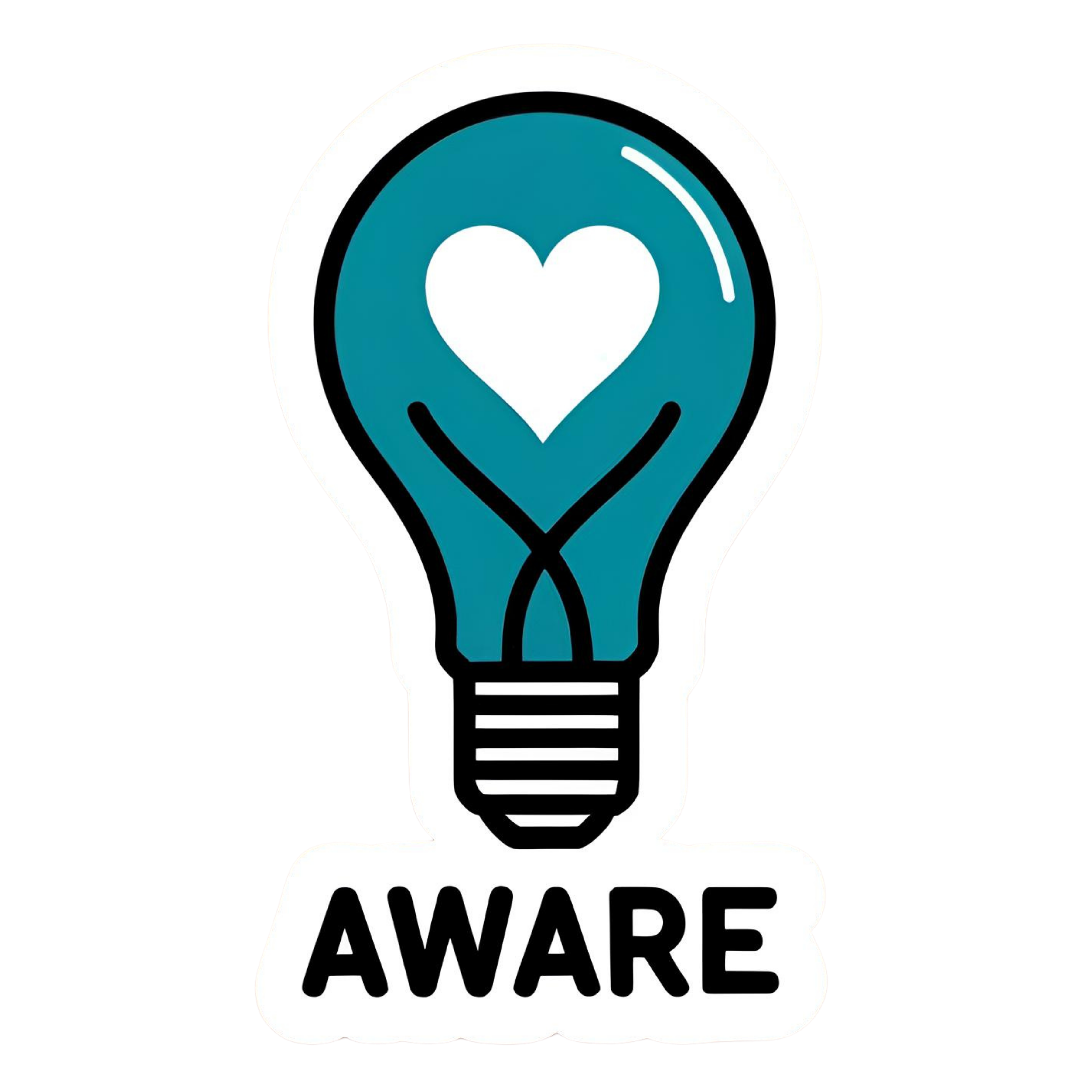 Aware. - Aesthetic Vinyl Sticker – Waterproof Quote Decal Sticker for Laptop, Water Bottle, Car, Jou