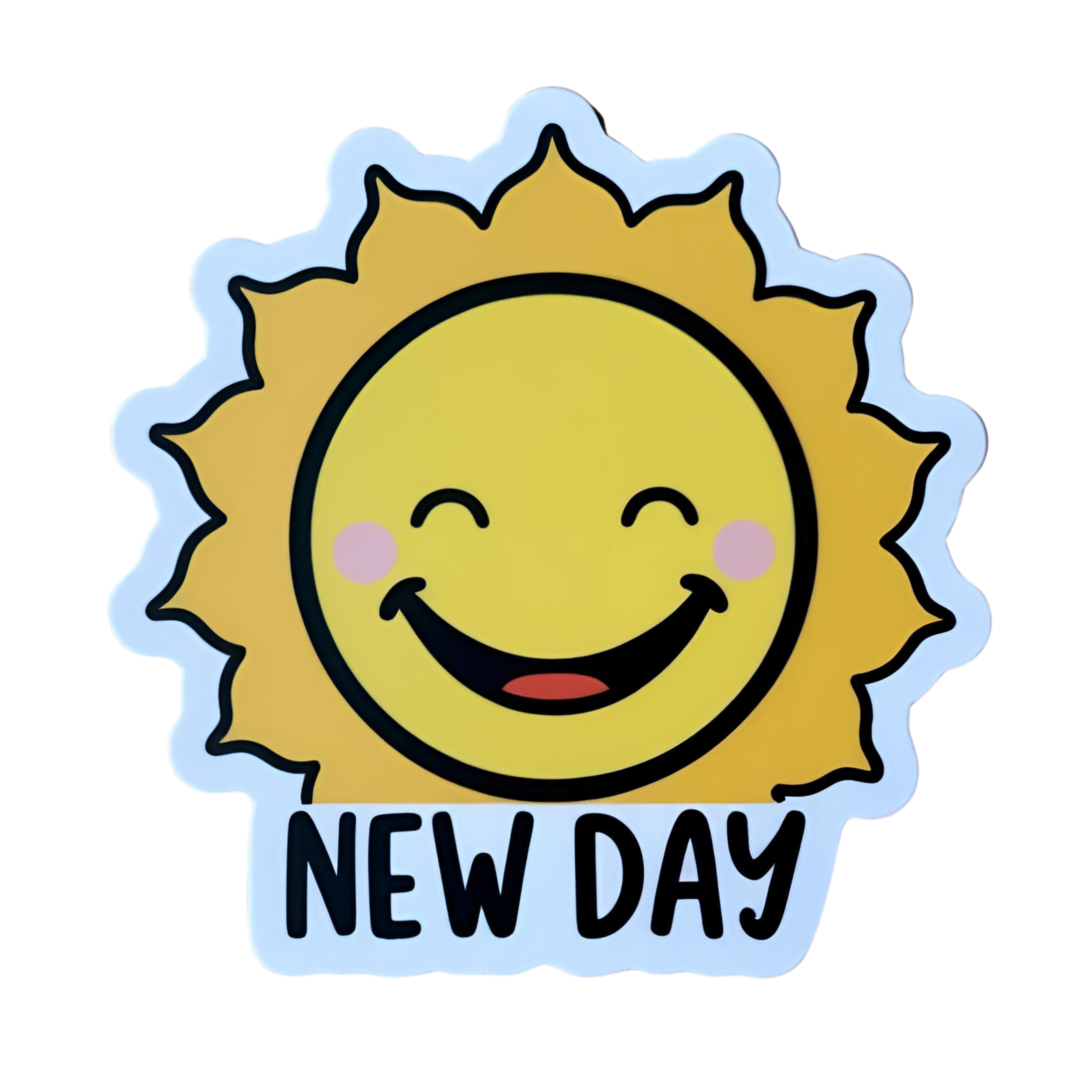 New Day - Aesthetic Vinyl Sticker – Waterproof Quote Decal Sticker for Laptop, Water Bottle, Car, Jo