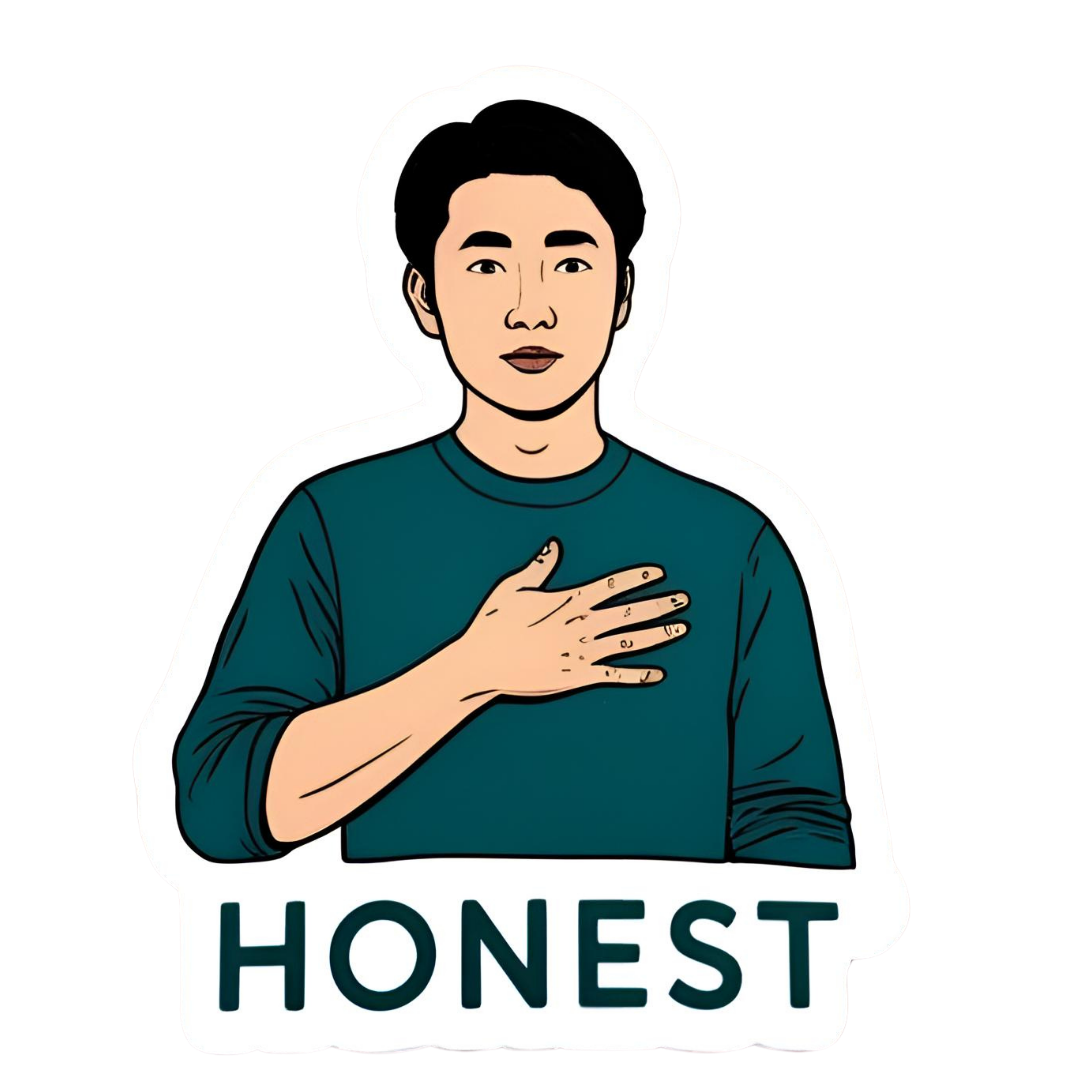 Honest - Aesthetic Vinyl Sticker – Waterproof Quote Decal Sticker for Laptop, Water Bottle, Car, Jou