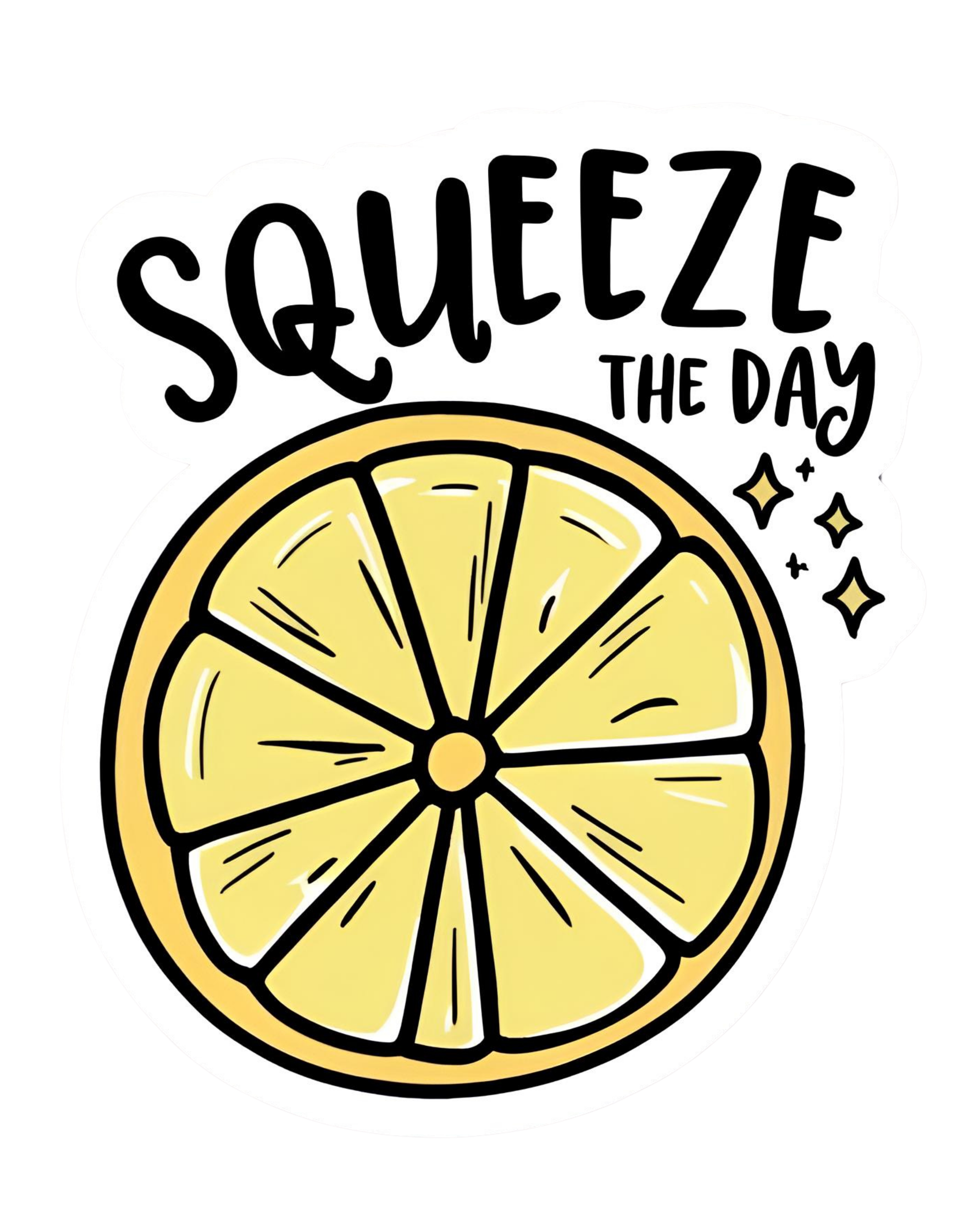 Squeeze The Day - Aesthetic Vinyl Sticker – Waterproof Quote Decal Sticker for Laptop, Water Bottle,
