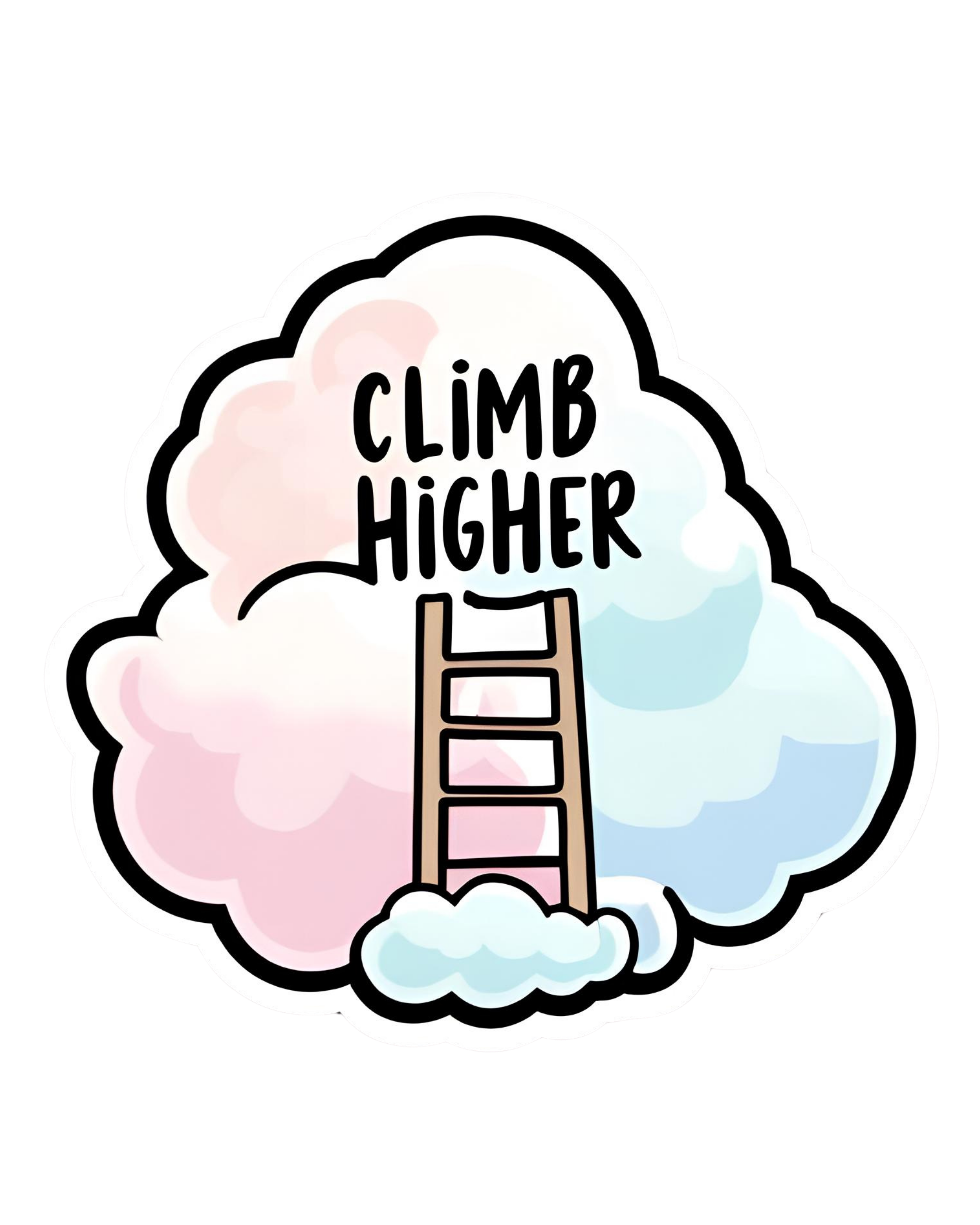 Climb Higher - Aesthetic Vinyl Sticker – Waterproof Quote Decal Sticker for Laptop, Water Bottle, Ca