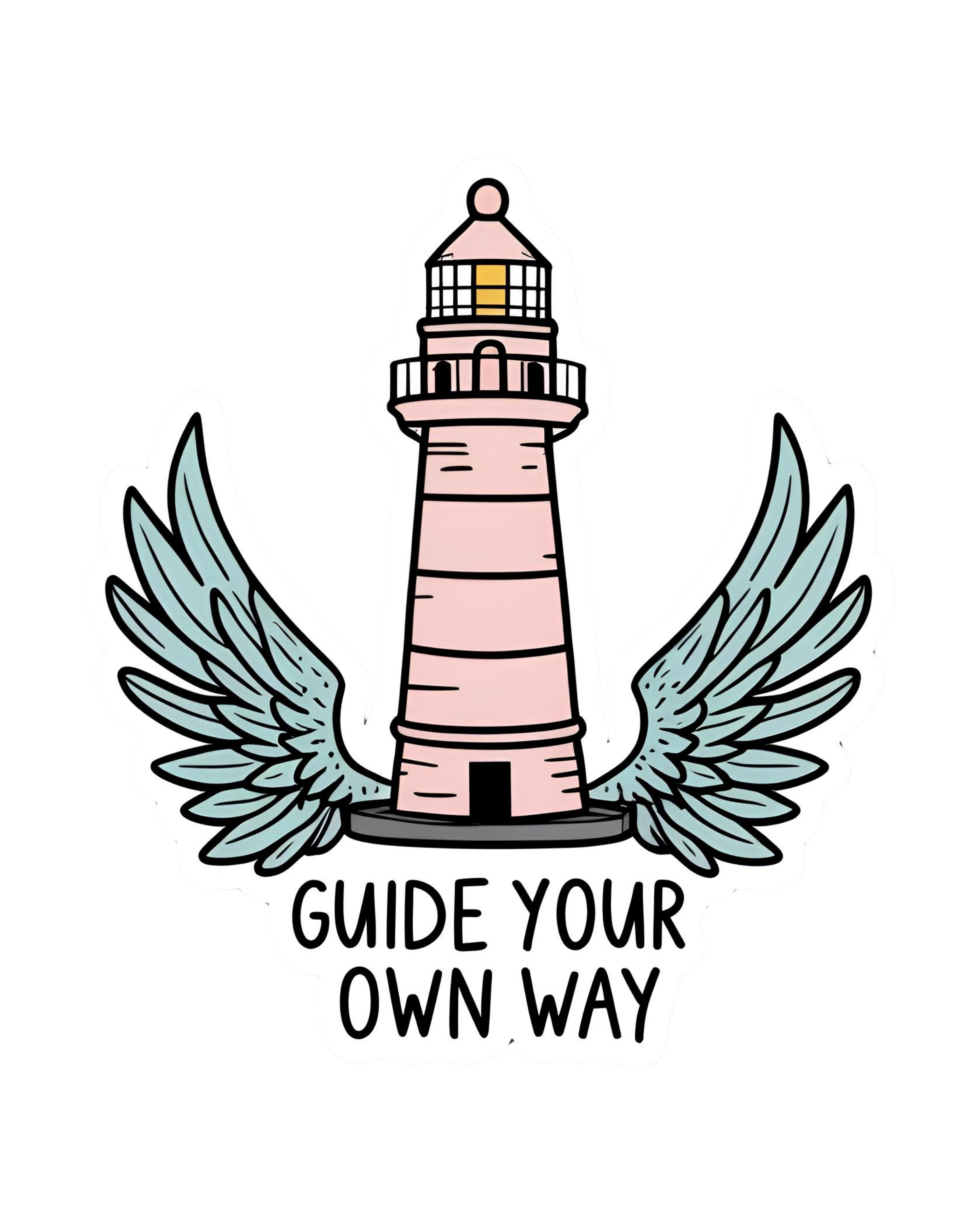 Guide Your Own Way - Aesthetic Vinyl Sticker – Waterproof Quote Decal Sticker for Laptop, Water Bott