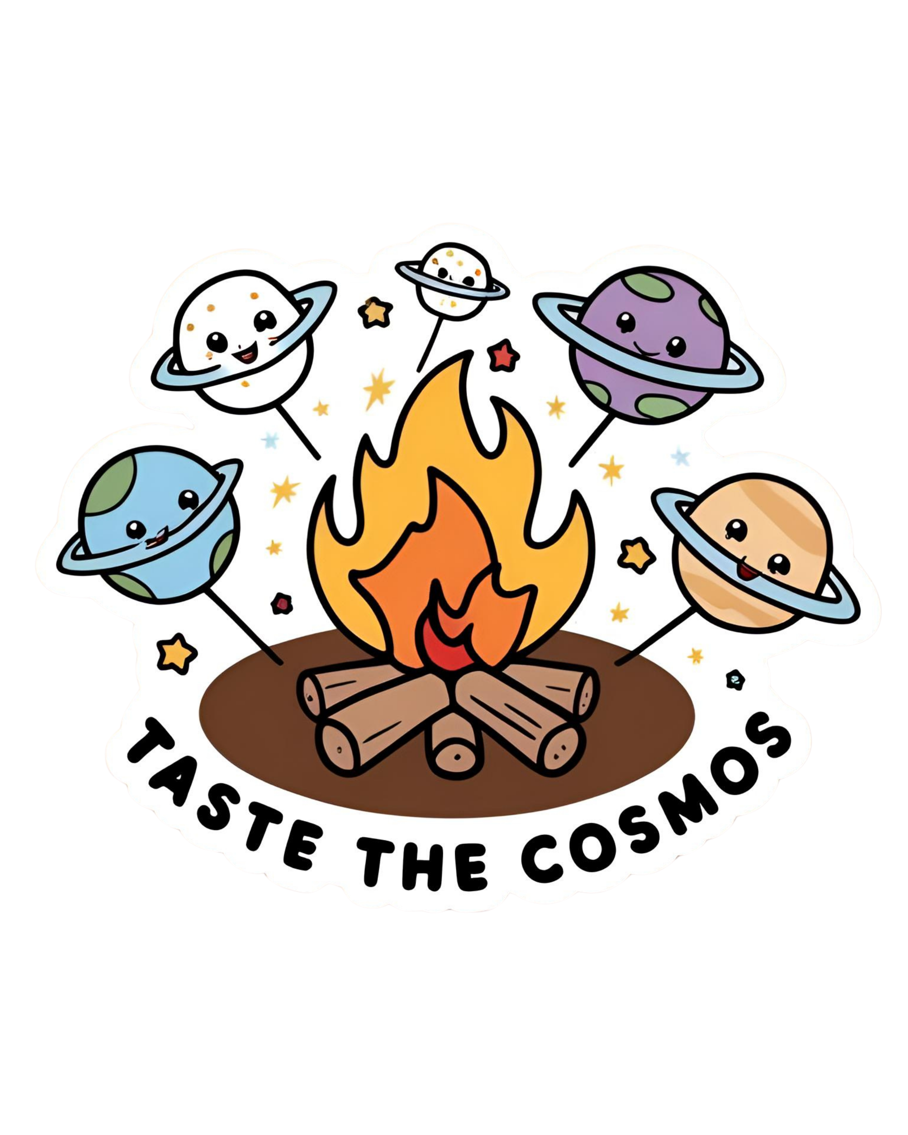 Taste The Cosmos - Aesthetic Vinyl Sticker – Waterproof Quote Decal Sticker for Laptop, Water Bottle