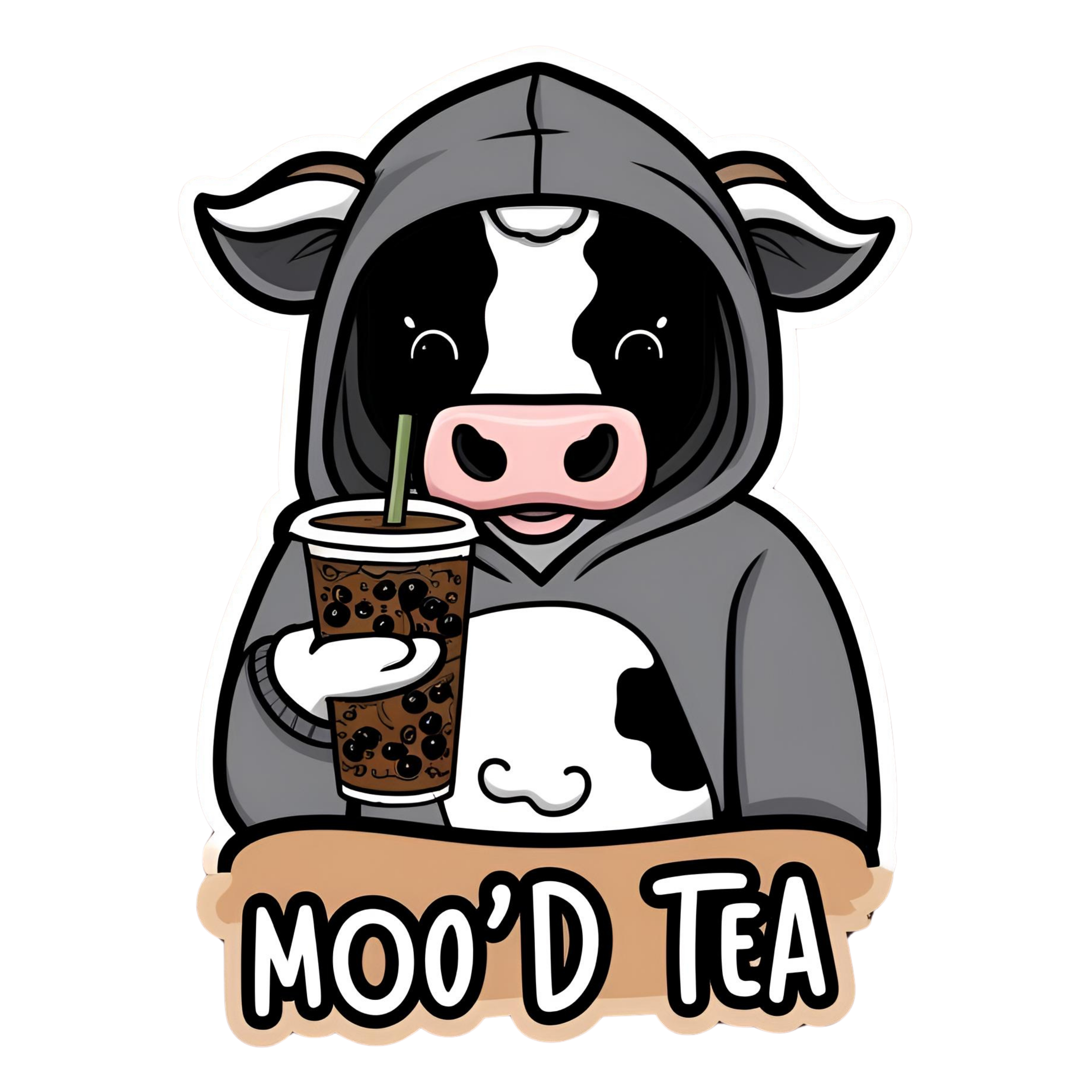 Mood Tea - Aesthetic Vinyl Sticker – Waterproof Quote Decal Sticker for Laptop, Water Bottle, Car, J