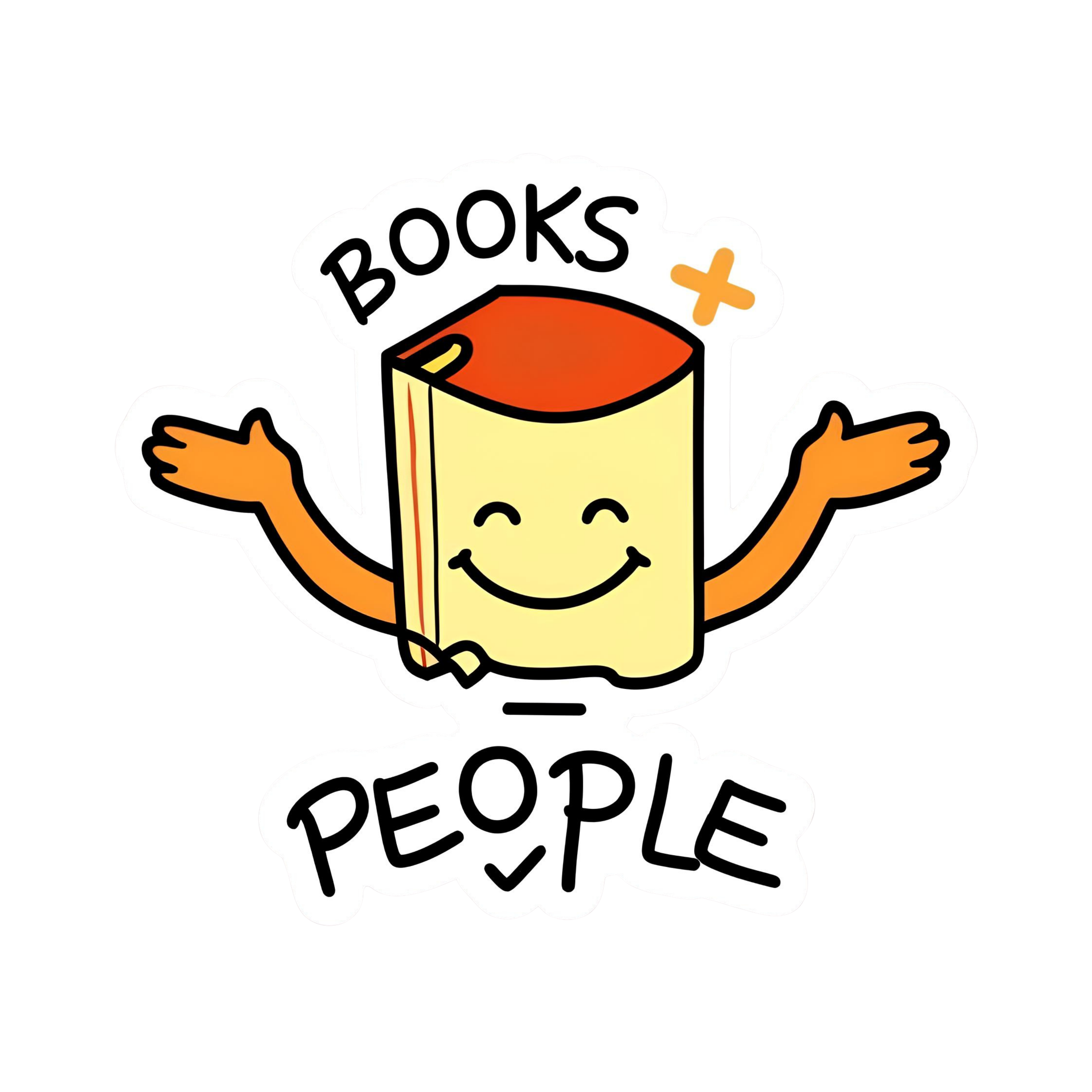 Books People - Aesthetic Vinyl Sticker – Waterproof Quote Decal Sticker for Laptop, Water Bottle, Ca