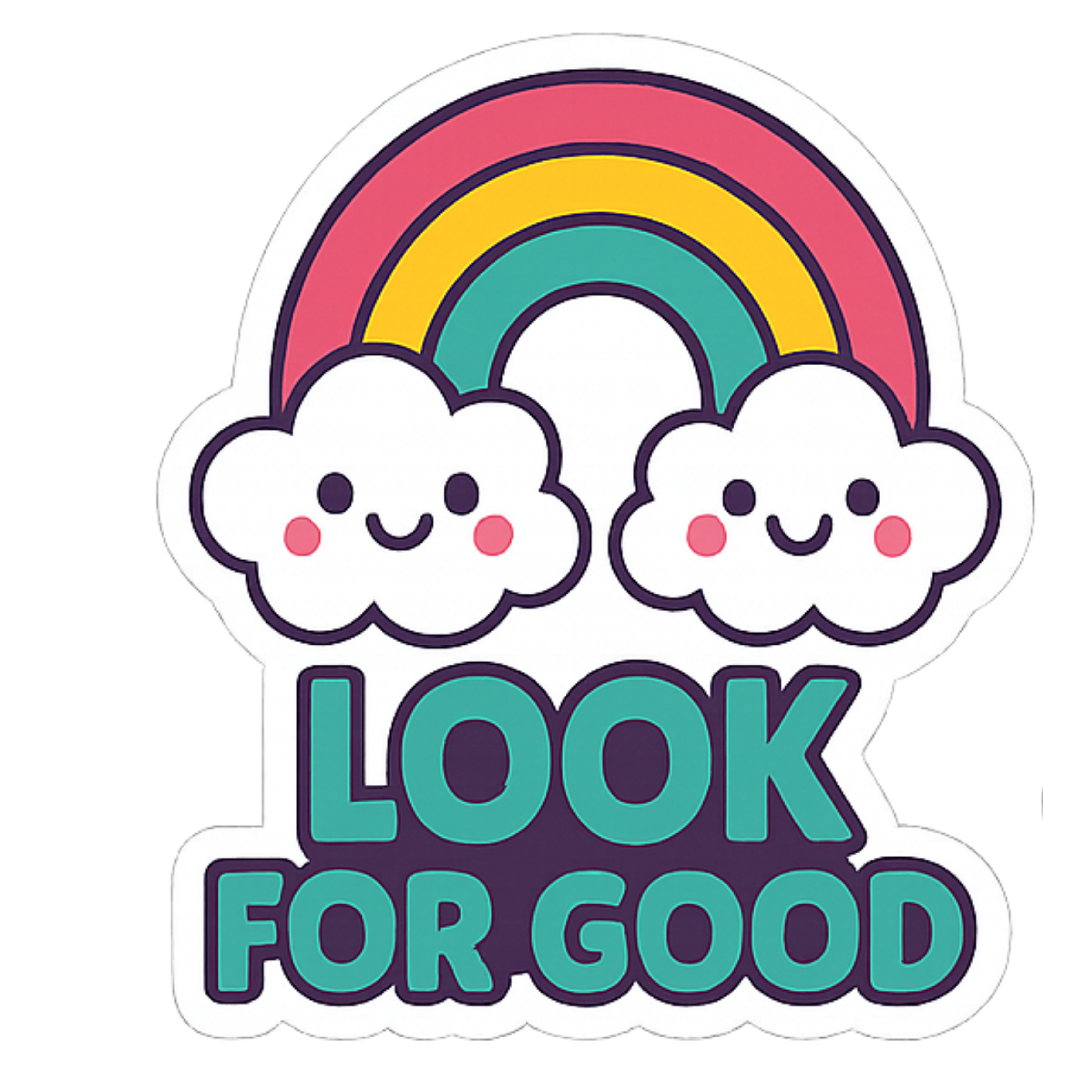 Look For Good - Aesthetic Vinyl Sticker – Waterproof Quote Decal Sticker for Laptop, Water Bottle, C